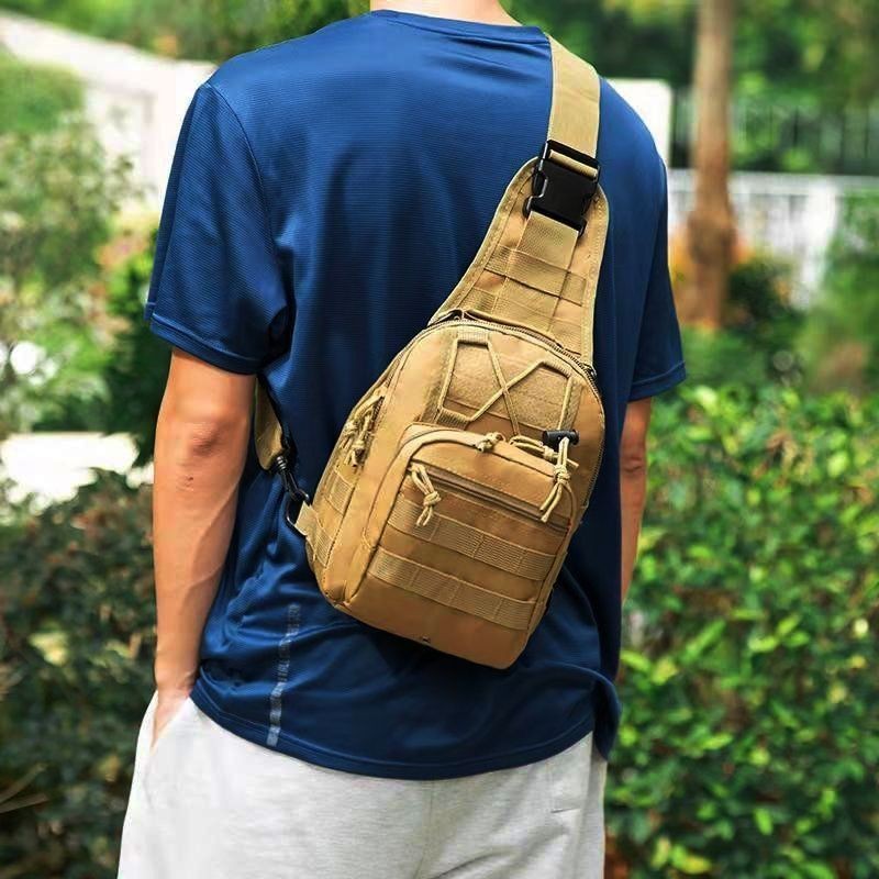 Men Backpack Molle Tactical Sling Chest Pack Shoulder Bag Outdoor Travel Hiking