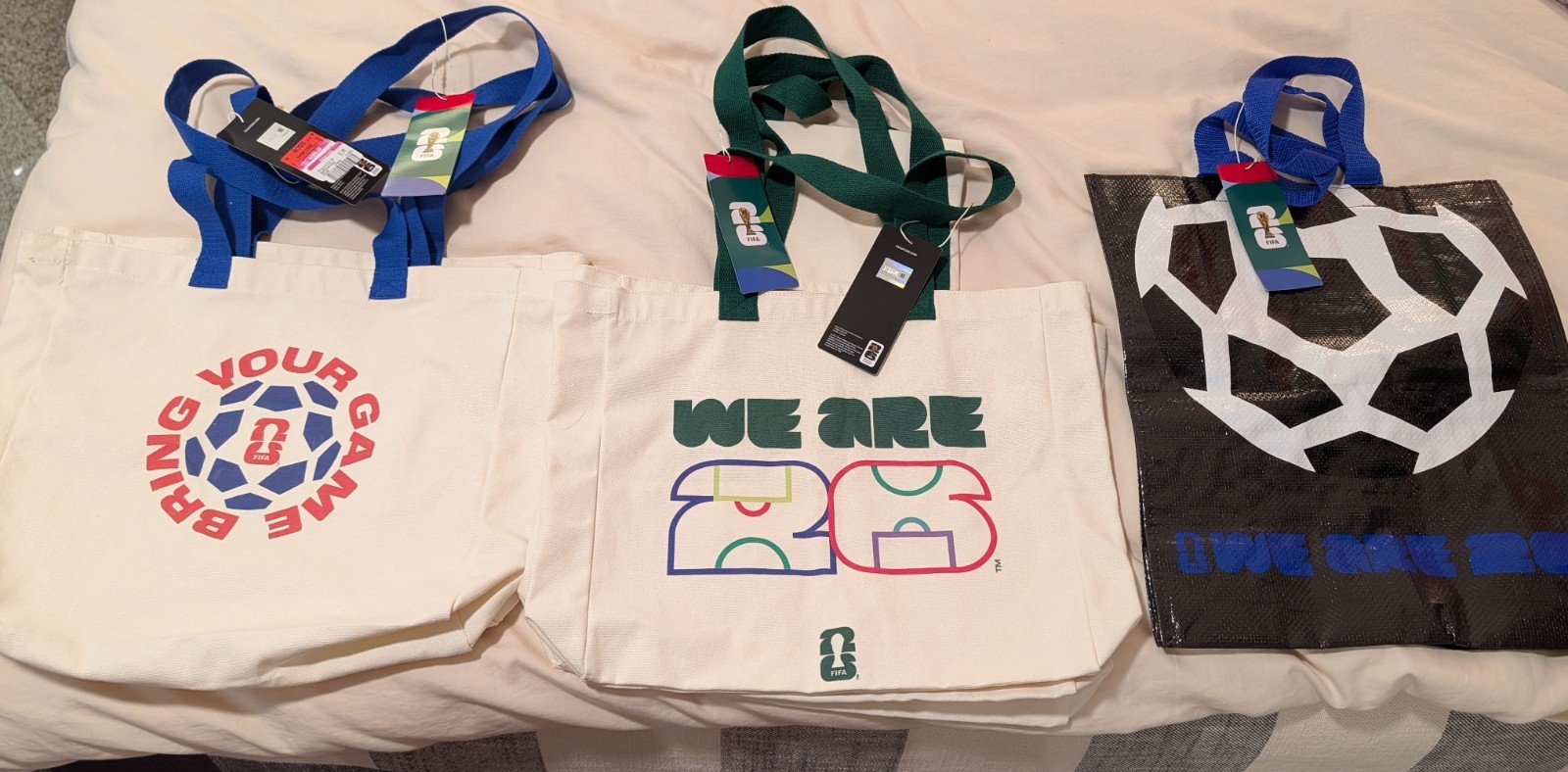 FIFA World Cup 2026 Tote Bag Official Volunteer Canvas Soccer Choose Design NWT