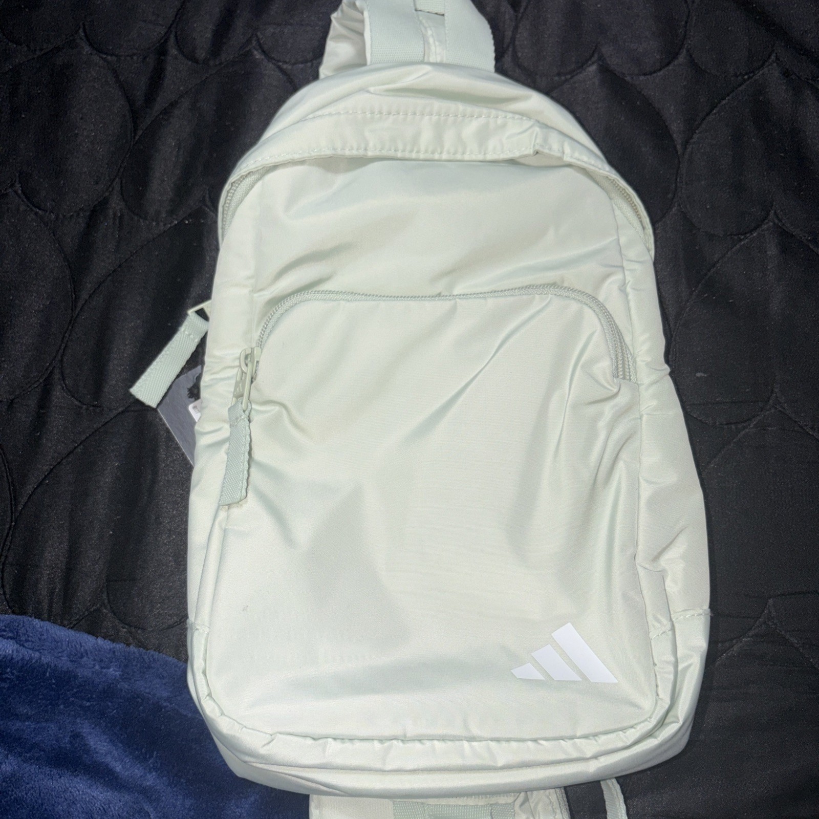 Adidas Essentials 2 Sling Crossbody Silver Green/ Gilver Zippered Pockets