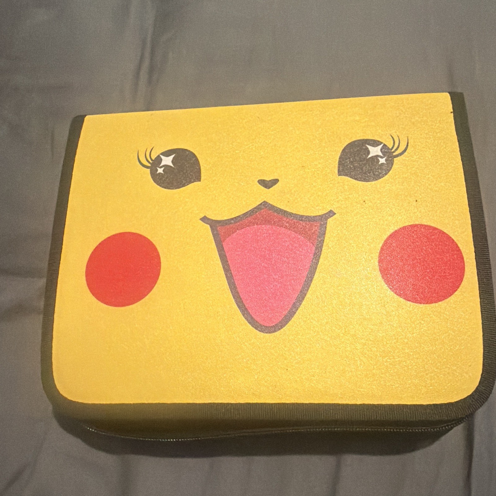 Pikachu Yellow Graphic Print Small Crossbody Bag, Zip Closure, Adjustable Strap