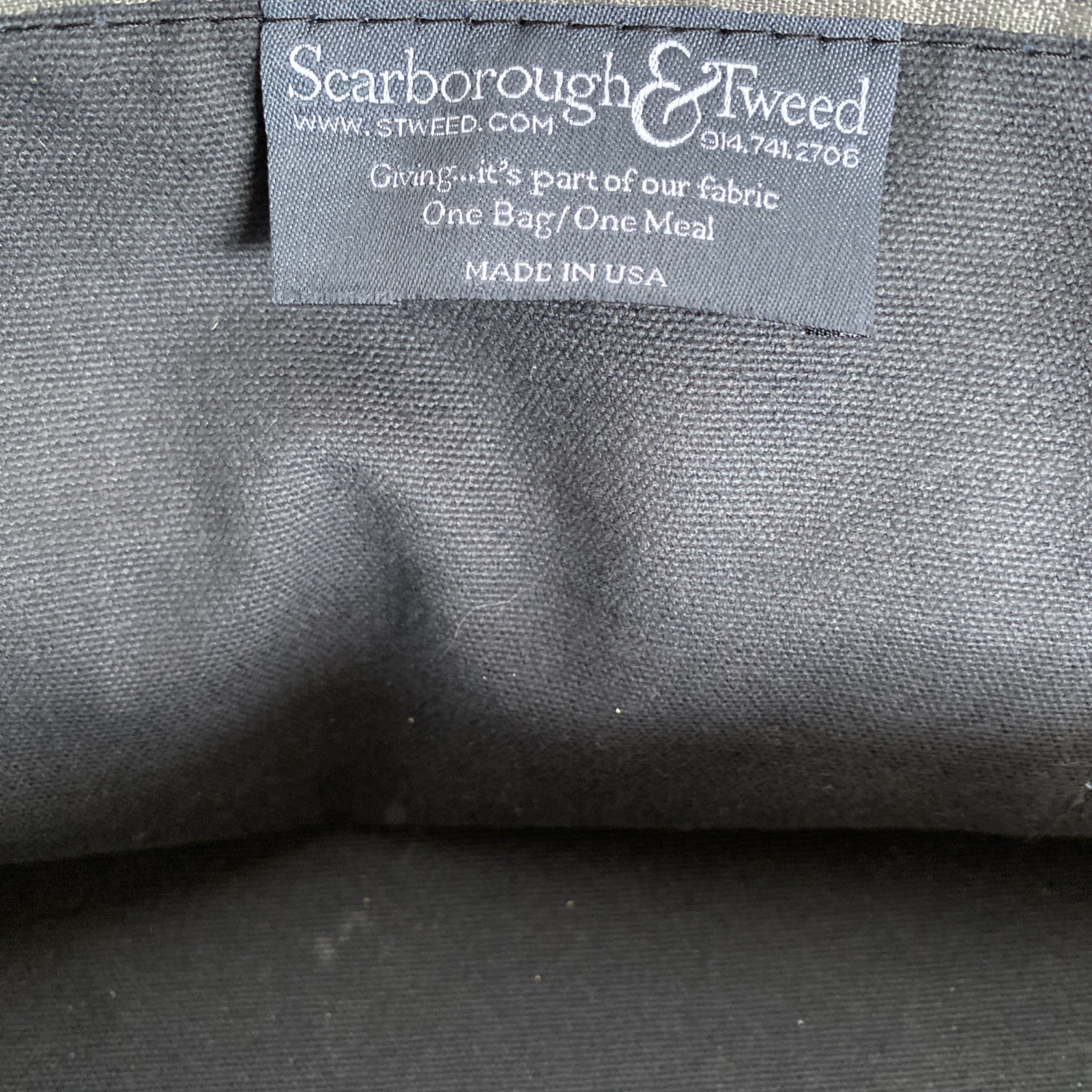 Scarborough & Tweed USA Branded Gray Canvas Bag Leather Handles – no strap