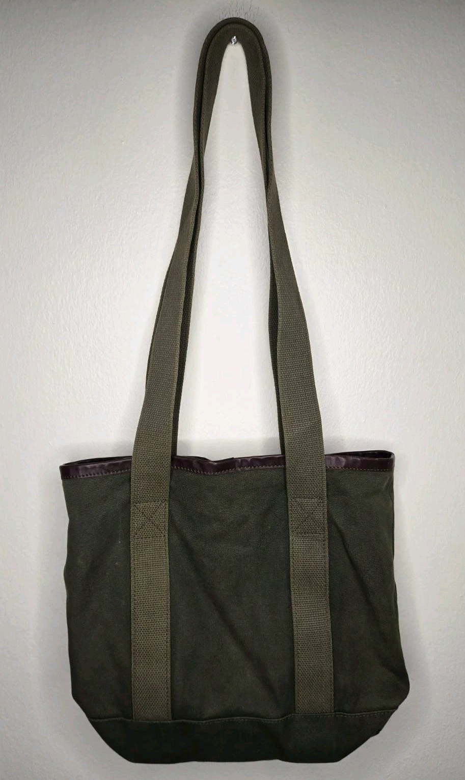 Duluth Pack Bag Olive Canvas Tote Vintage Fade USA Handmade 14x13x5 book Grocery
