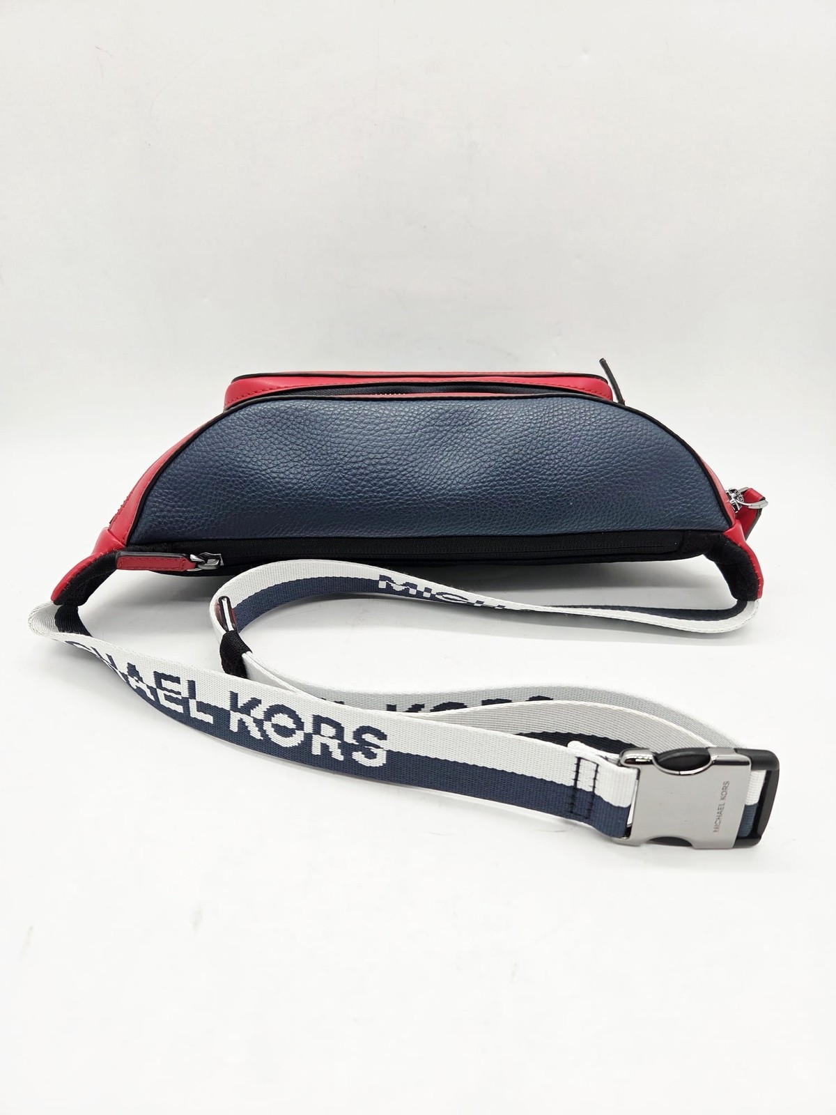 Michael Kors Pebbled Leather Sling Belt Bag Red Navy Blue Bum Bag