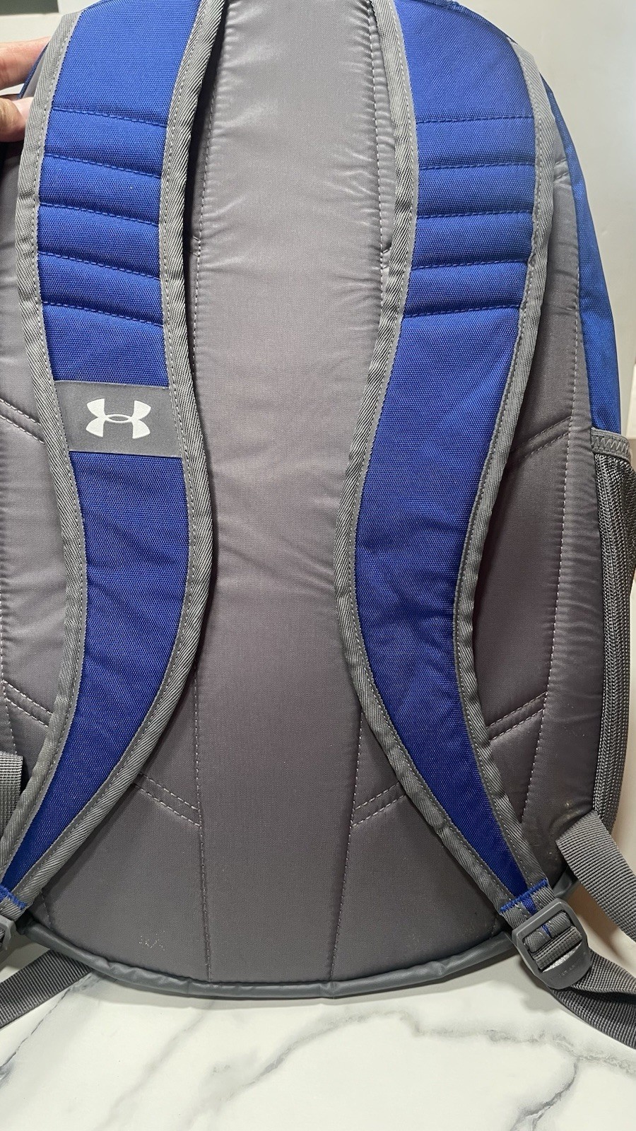 Under Armour Team Hustle Storm Backpack Royal Blue/Grey Water Repellant Bag