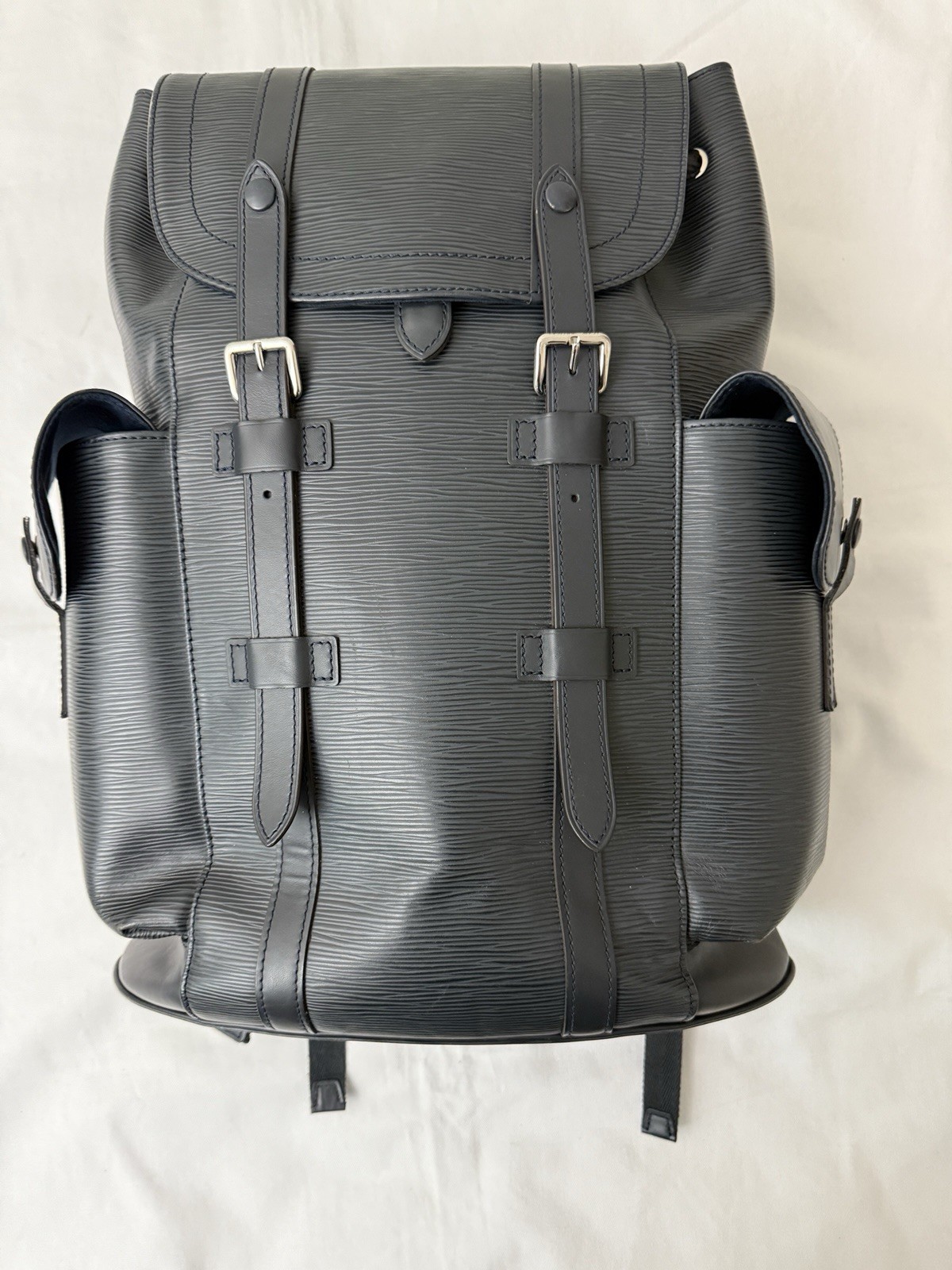$4100 LOUIS VUITTON Men’s Epi Leather Christopher BackPack Navy Large