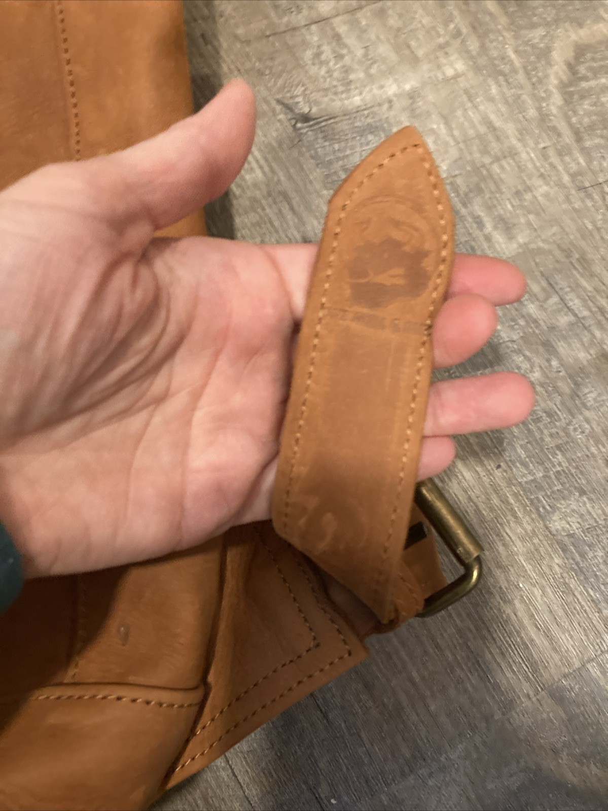 One Mill & Bull Roll Top Backpack Leather Tan Brown Bag