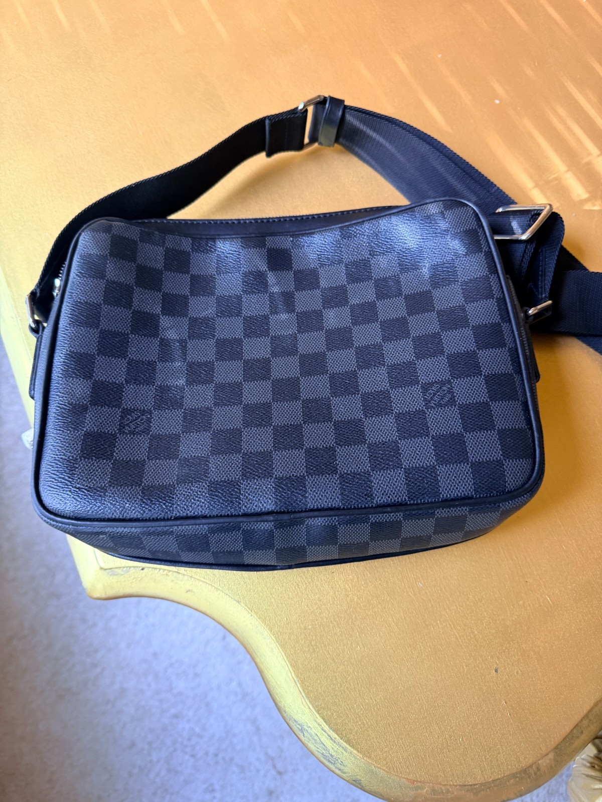 Louis Vuitton Trocadero Messenger MM Black Damier Graphite Crossbody Bag Men