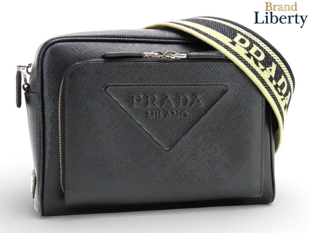 PRADA Saffiano Cuir Triangle Embossed Crossbody Shoulder Messenger Bag 2VH152