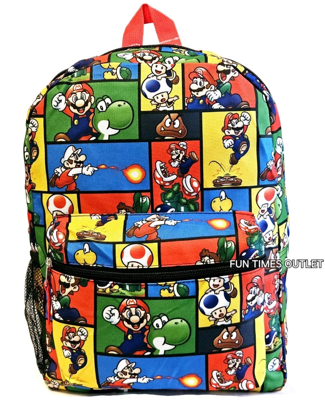 Nintendo Super Mario Bros Large 16″ Backpack School Luigi Yoshi Travel Bag