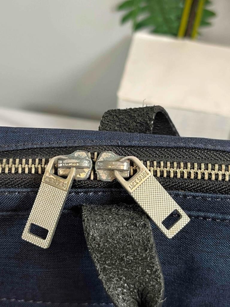 JACK SPADE Tech Oxford Slim Brief Messenger in Navy Blue Nylon