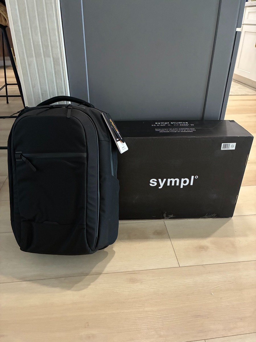 Sympl Weekender Pack 25L Laptop Backpack Black CORDURA Travel Carry-On New Tags