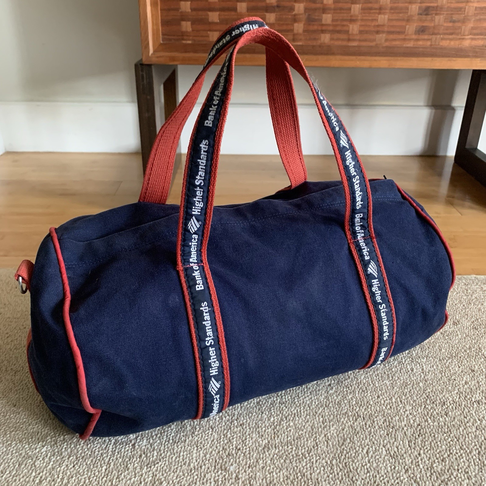 Scarborough Tweed Canvas Duffle Bank of America Gym/Banker Bag Y2K Wall Street