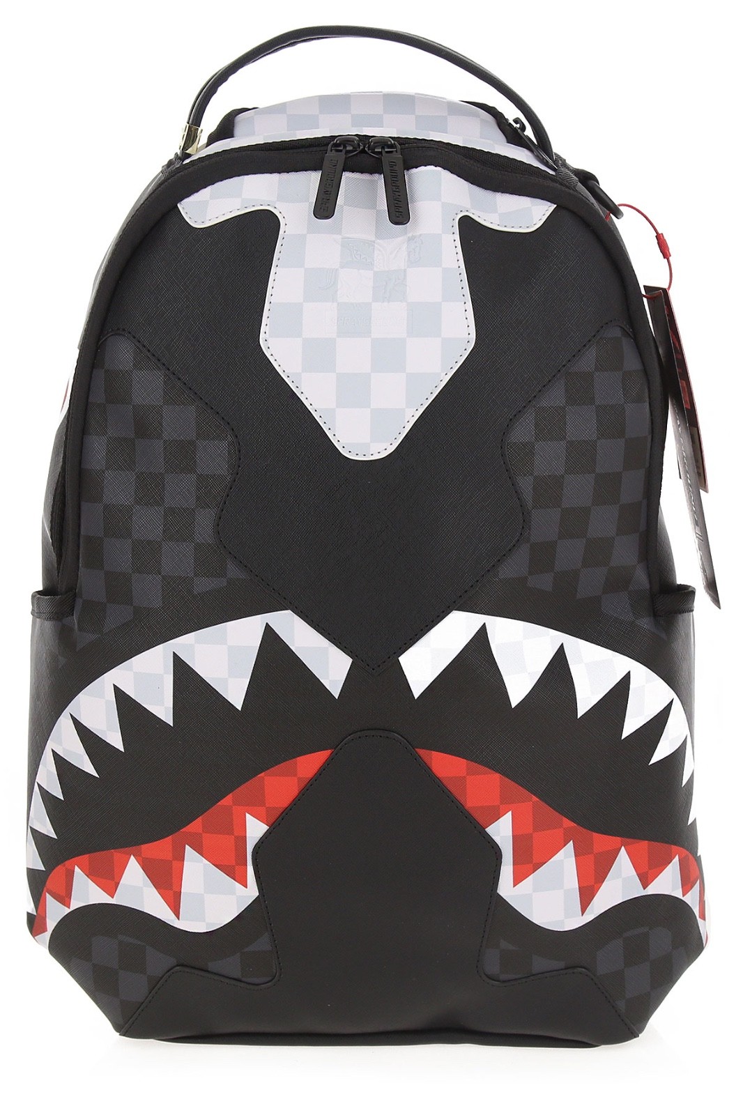 Sprayground Black Checkered Mini Duffle Shark In Paris Logo Monogram New Bag