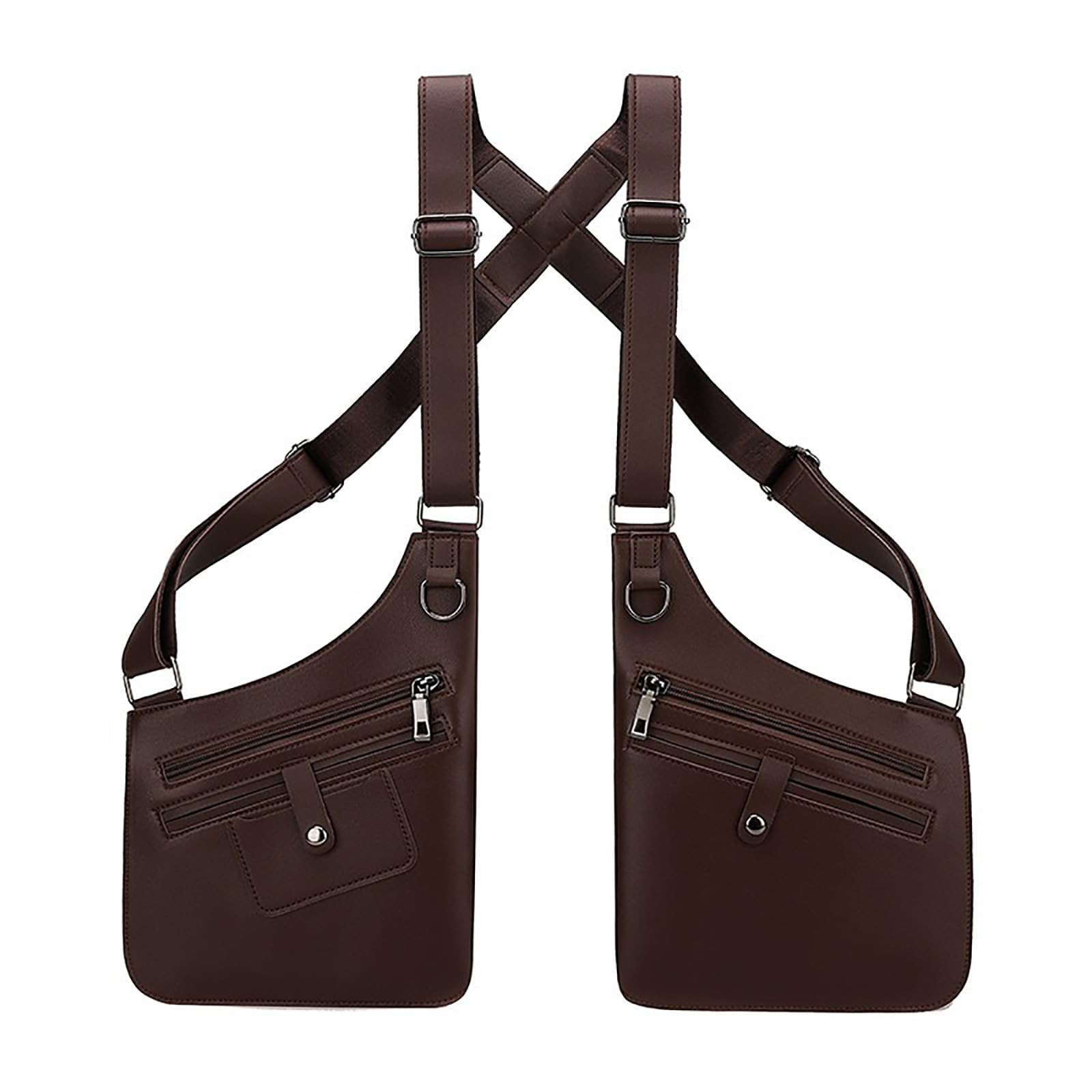 Double Underarm Shoulder Bag Tactical Armpit Holster One Size, brown