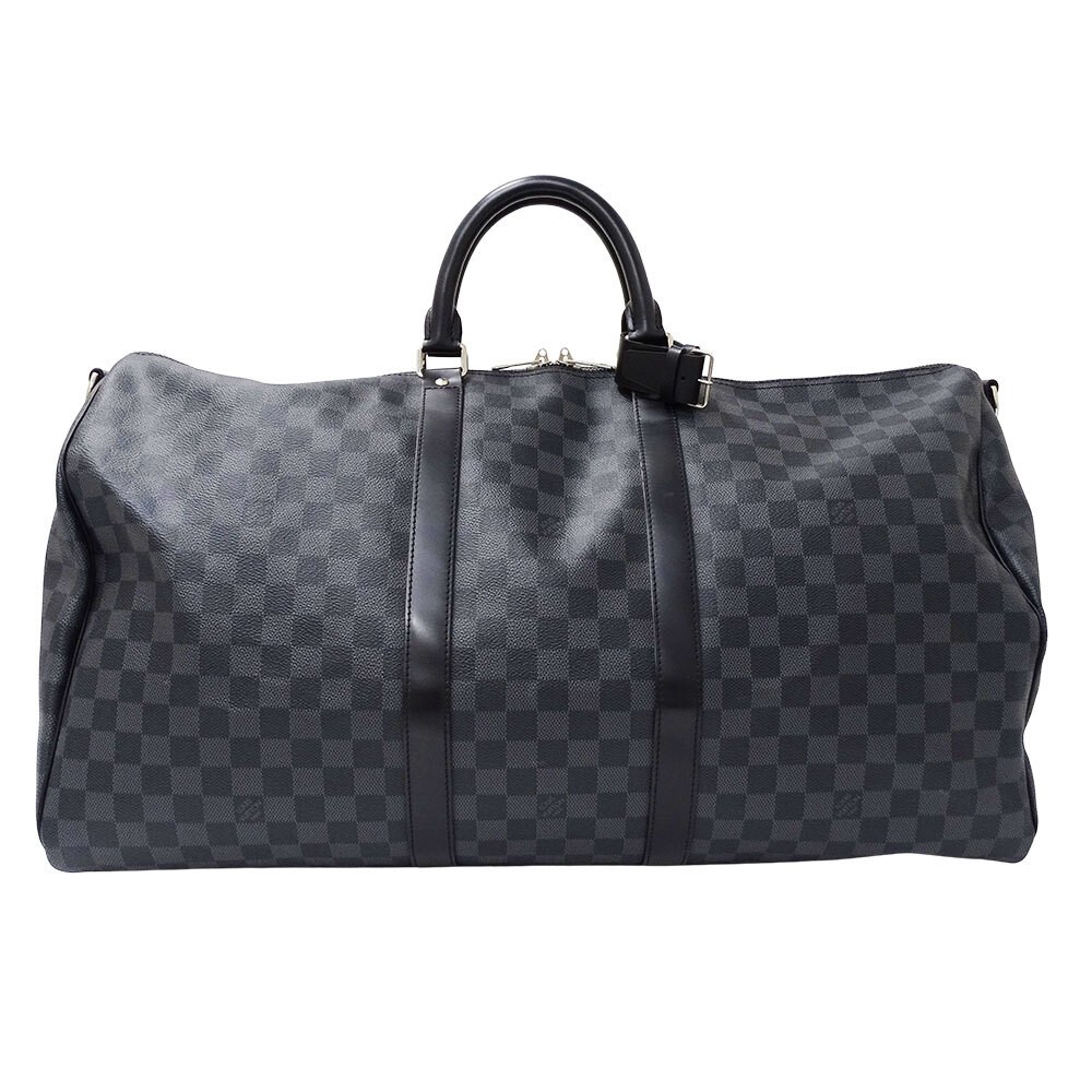 Louis Vuitton Men’s Keepall Bandouliere 55 Boston Bag in Damier Graphite Black