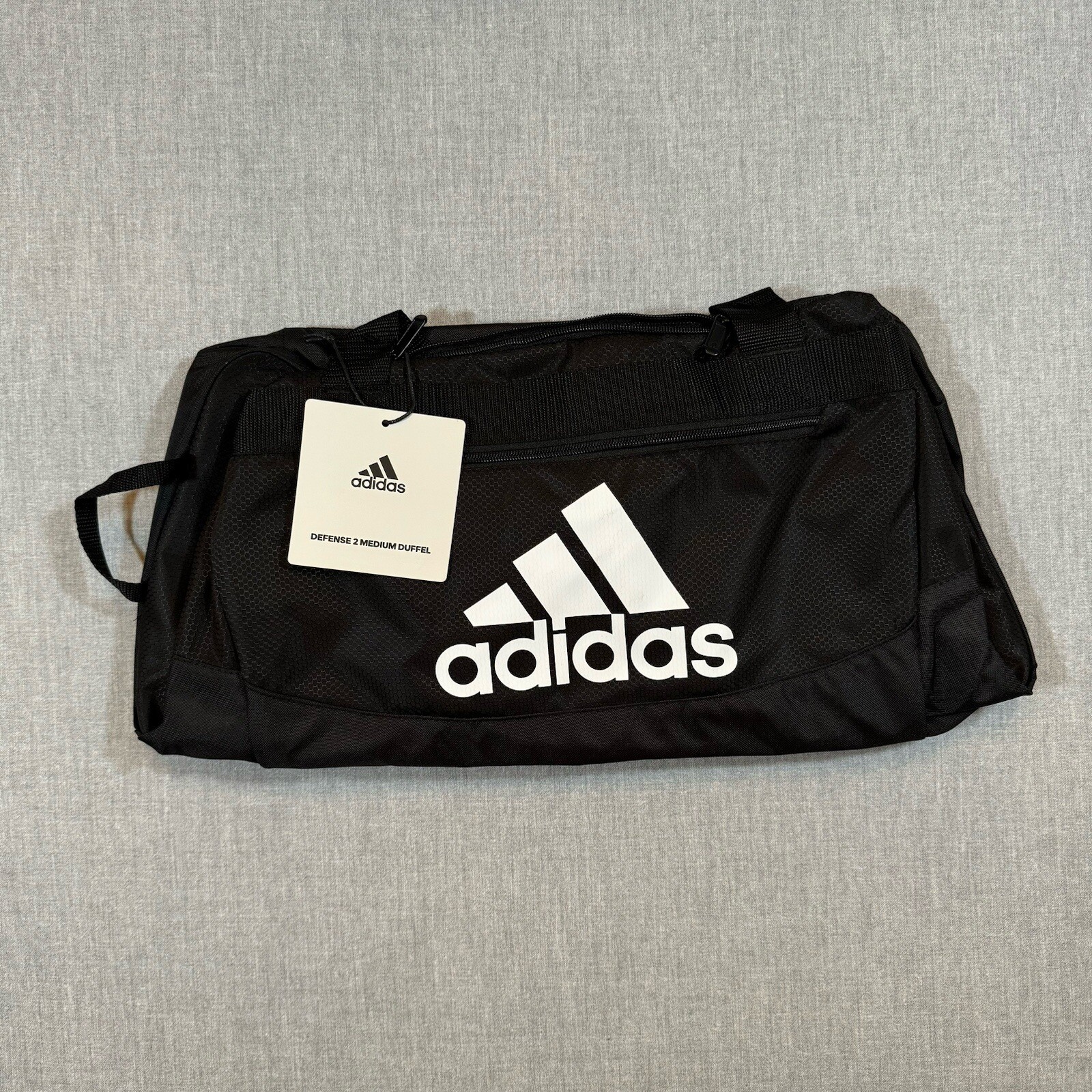 Adidas Defense 2 Medium Duffel Bag Ventilated Gym Outside Zip Pockets Black