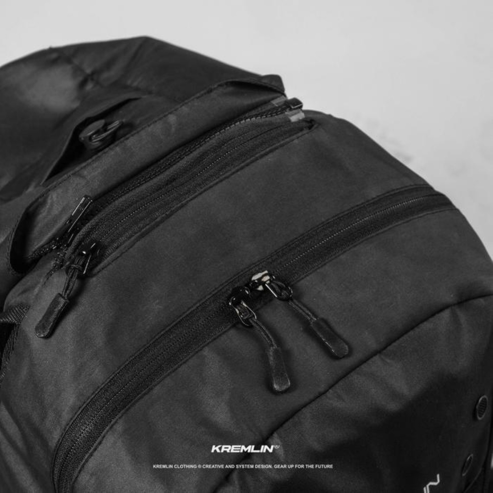 Kremlin External Black Backpack Carrier Futuristic Fullzip Backpack Crossbody