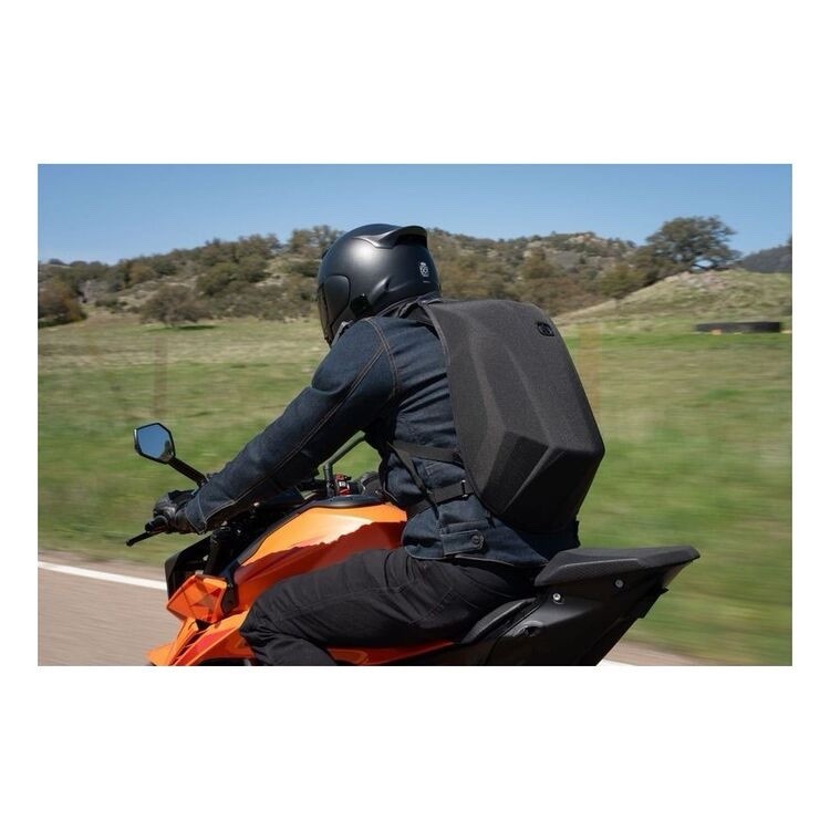 OGIO MACH 1 Motorcycle Backpack No Drag Hard Shell Bag Travel Black Padded Biker