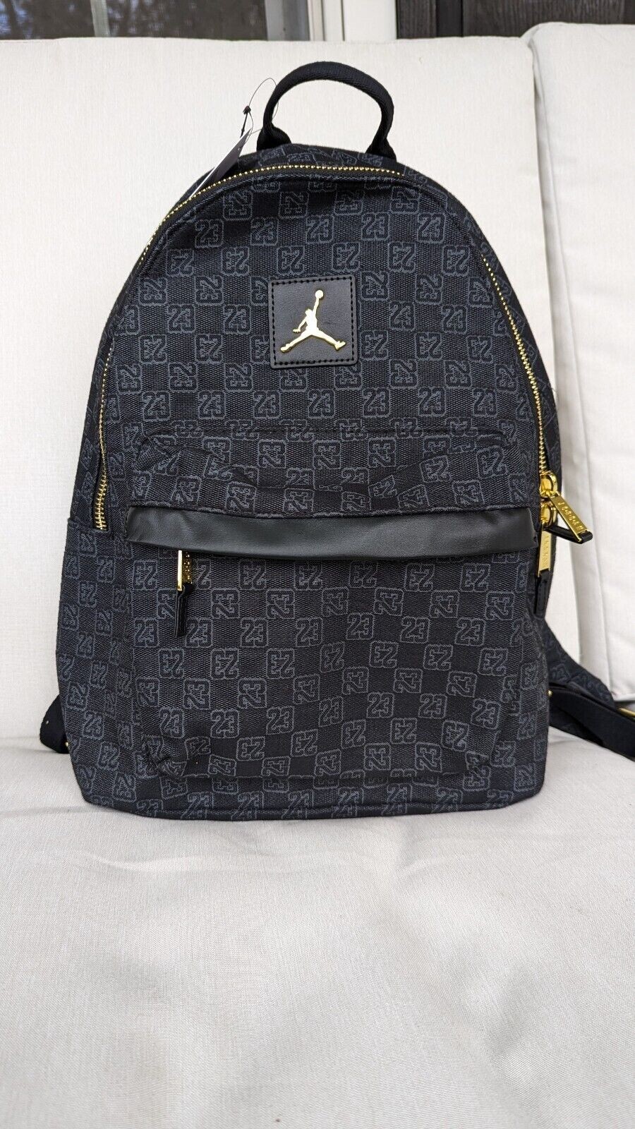 Nike Air Jordan Monogram Backpack Bag Black GOLD OVO Jumpman Jacquard LIMITED ED