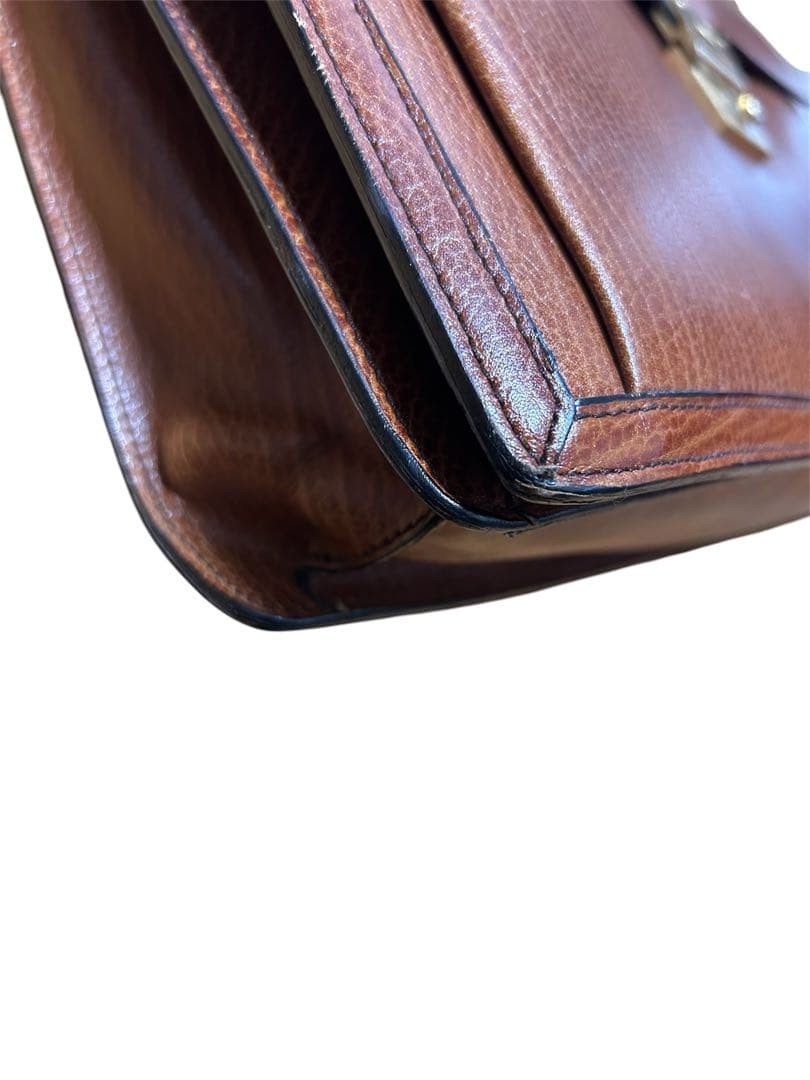 Authentic Bally Vintage Leather Business Bag 28.5cm x 42cm x 12cm**Optimized T