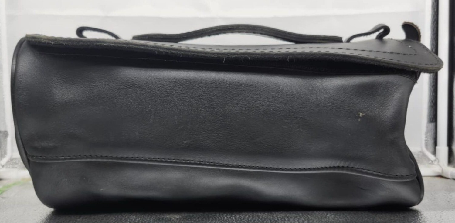 Leather Dopp Kit Single Motorcycle Bag Handle Zipper Closure Leatherworks Stockt