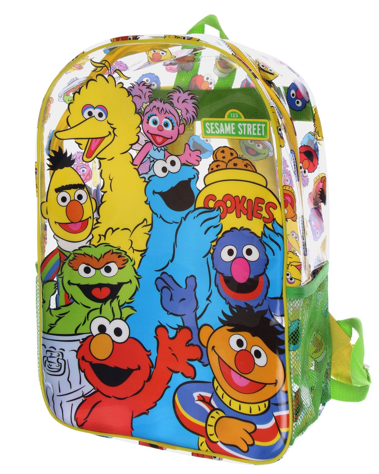 Sesame Street Elmo Big Bird Cookie Monster Clear Travel Backpack For Daily Us…