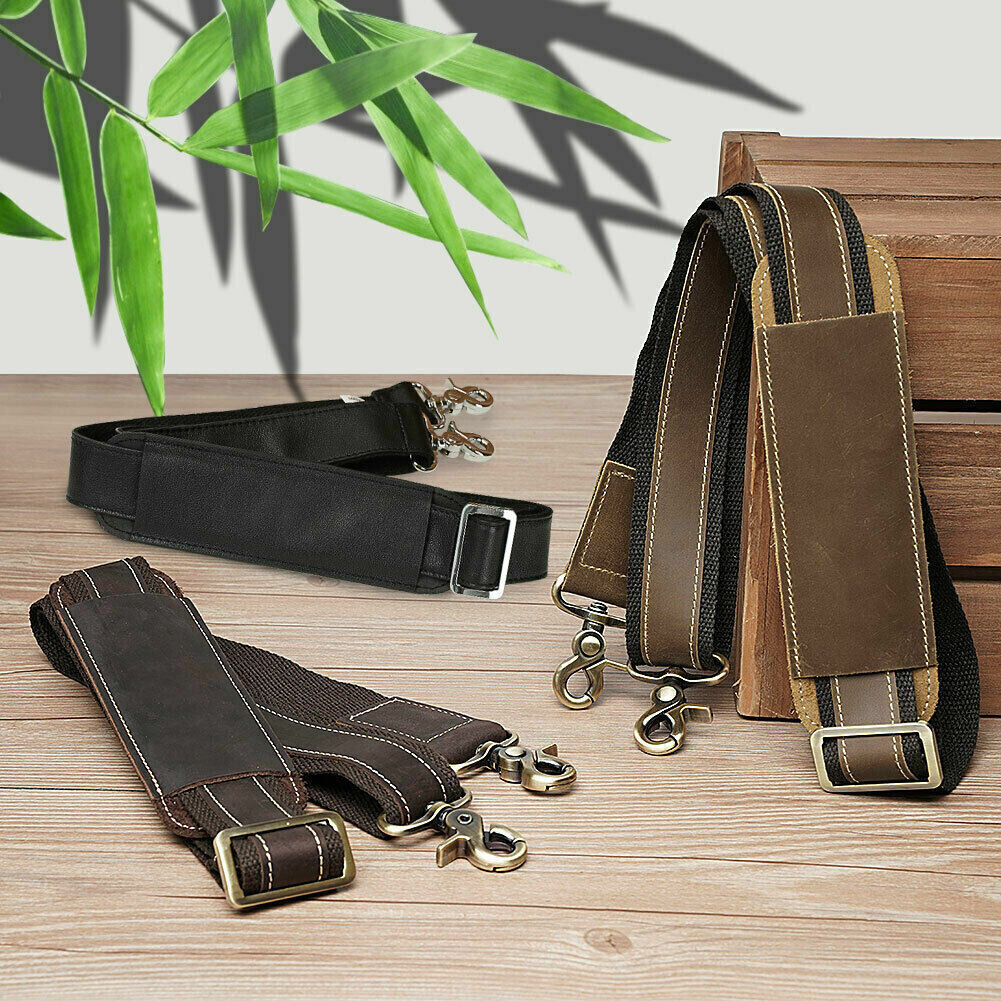 Genuine Leather Replacement Shoulder Strap for Briefcase Luggage Messenger Bag#