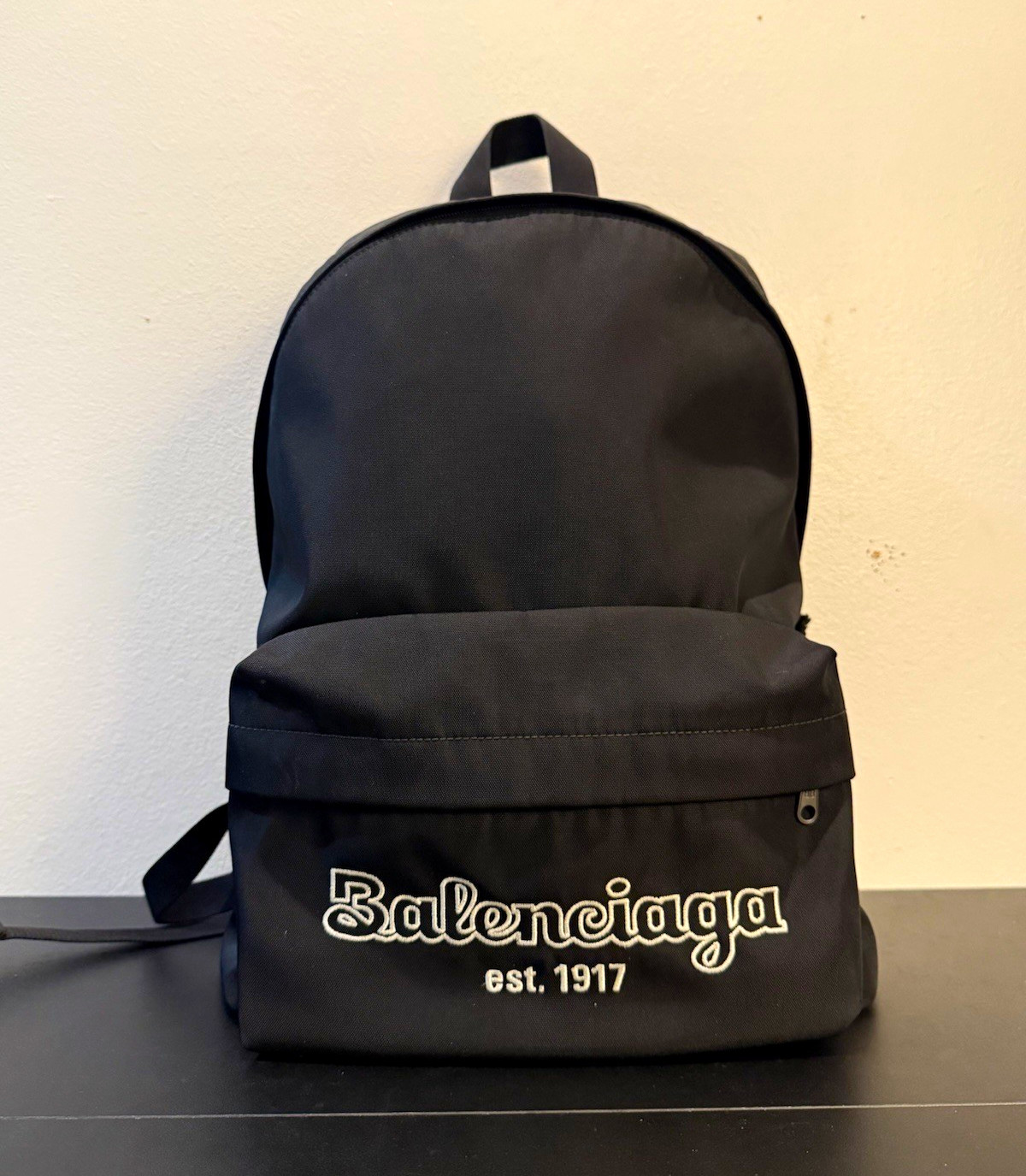 Balenciaga Explorer Backpack Black Nylon Script Logo 503221 Men’s