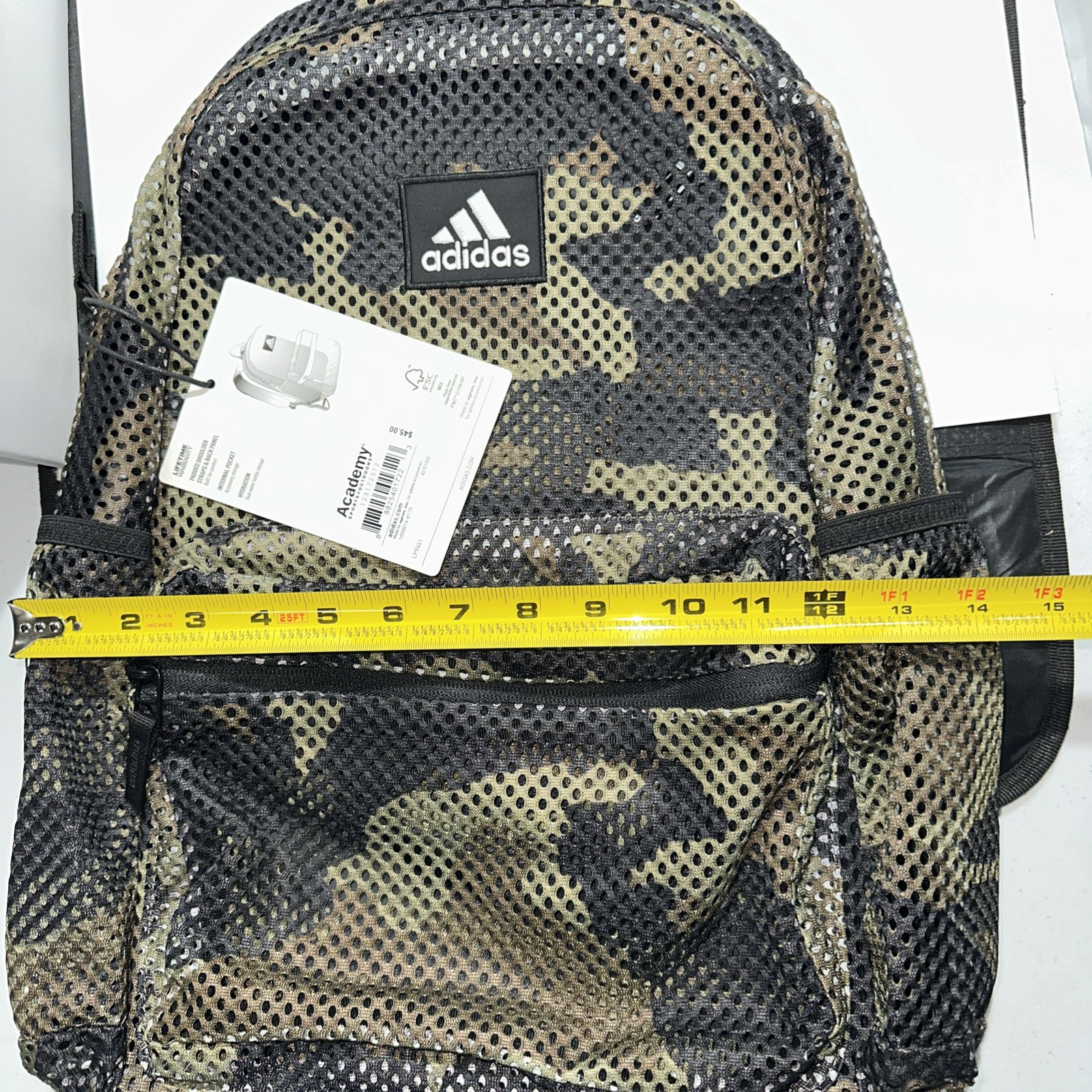 Adidas Hermosa 2 Mesh Backpack Camouflage Green Black Mesh, New With Tag. (17)