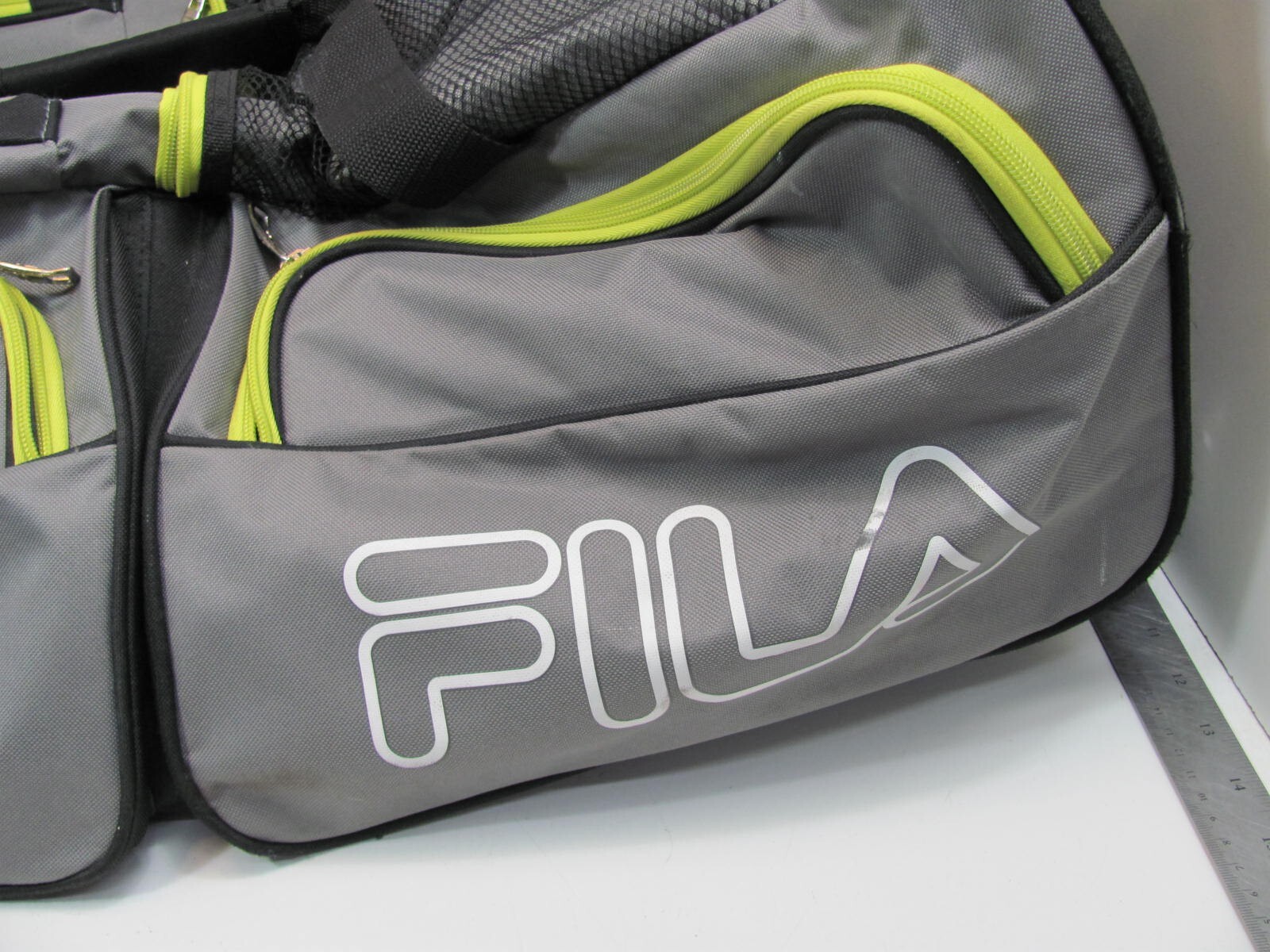 FILA Rolling Duffle Bag Lime Green & Black 31x18x14