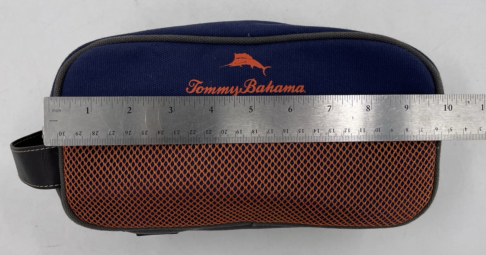 Tommy Bahama Men’s Toiletries Travel Bag Orange & Blue (Gators) Fabric 10 X 4.5”