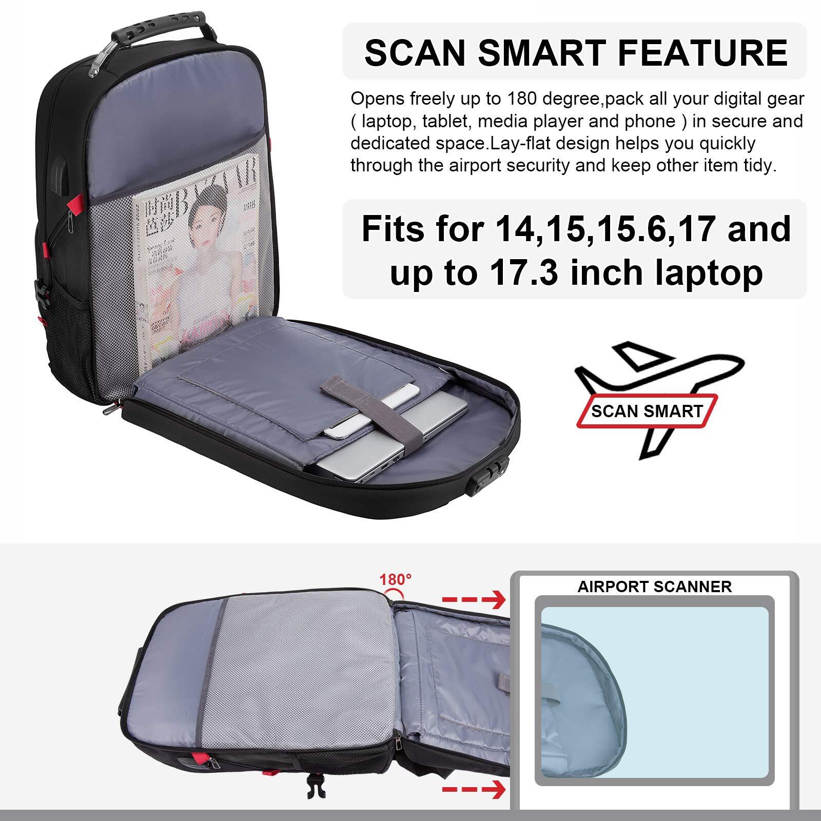 Travel Laptop Backpack Waterproof Anti Theft Backpack with Lock and USB Char…