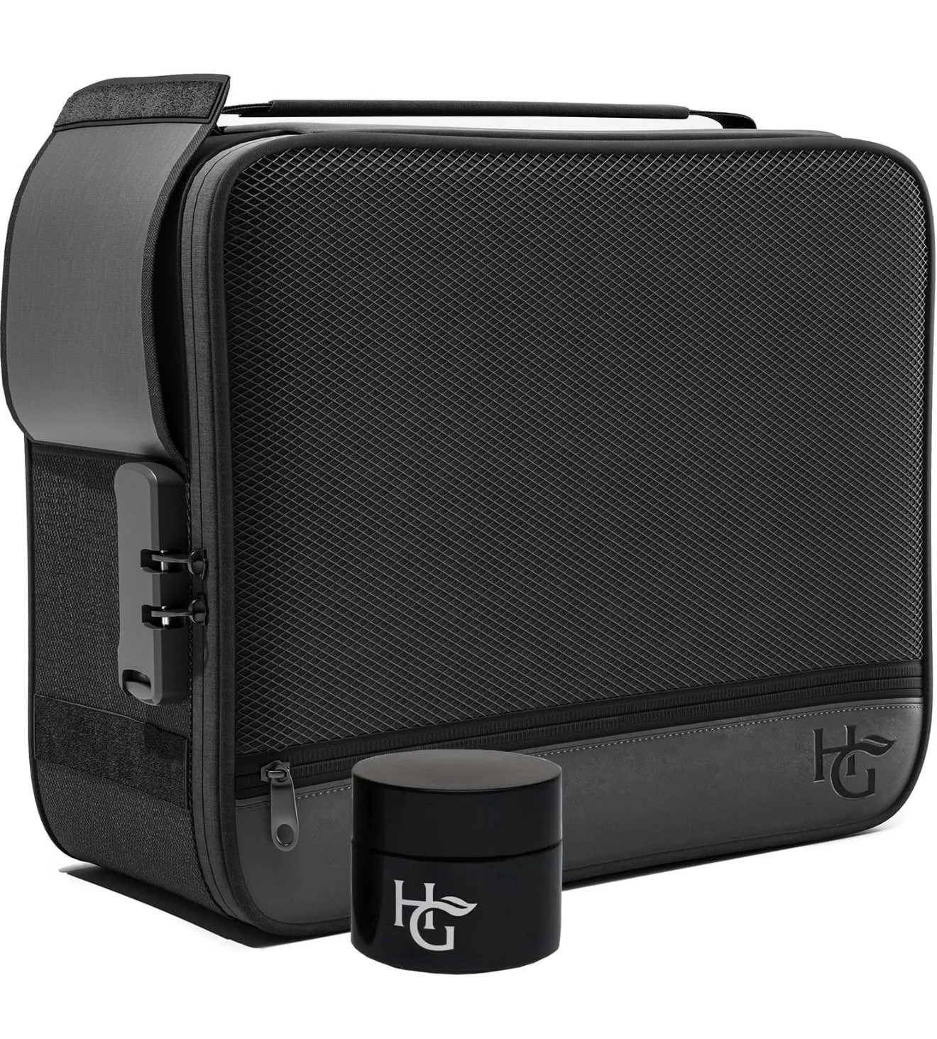 Herb Guard Large Smell Proof Bag & Case with Combination Lock (Holds L, Black