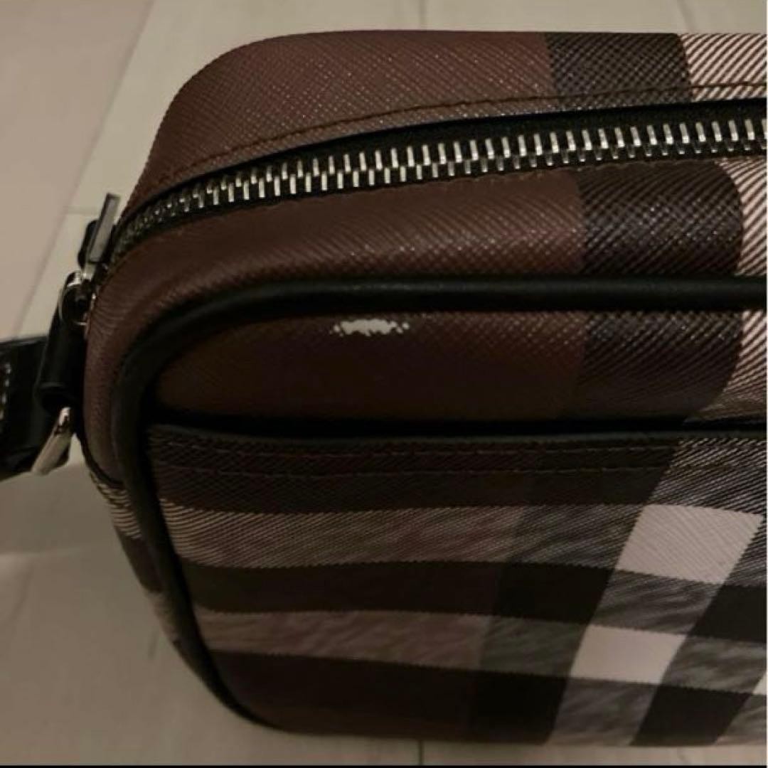 Authentic Burberry Shoulder Bag Leather Brown 22cm W, Some Surface Scratches, Us