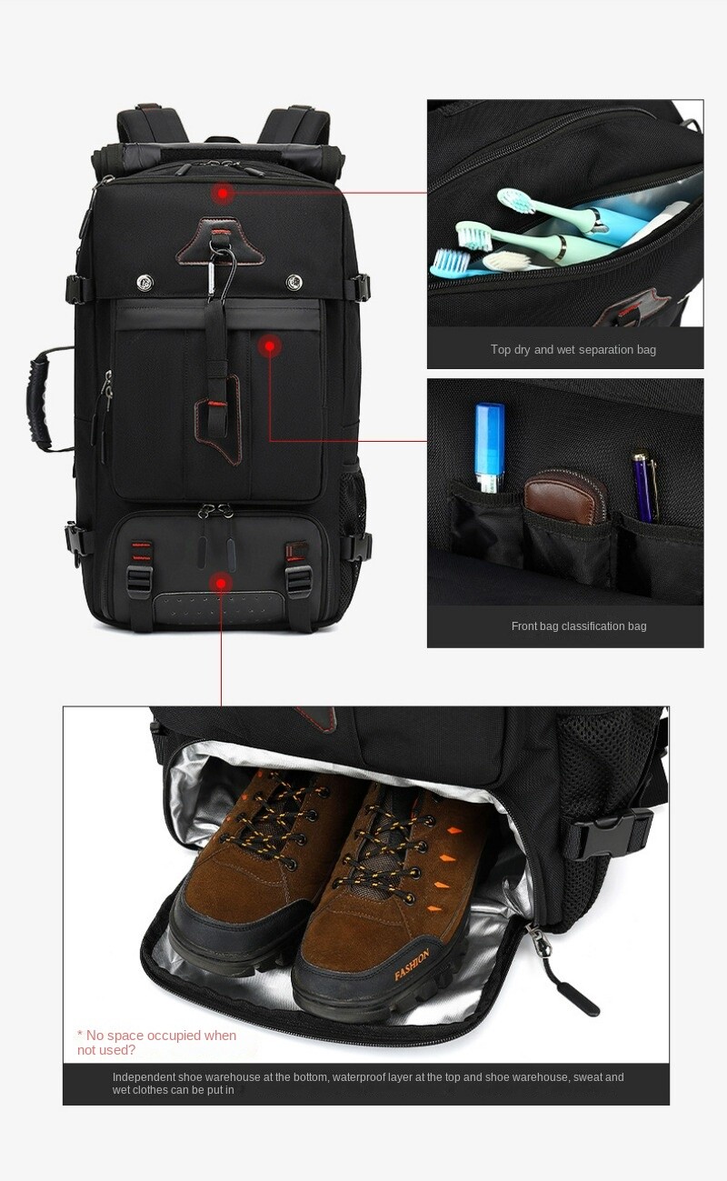 70L New Multi Functional Large Capacity Backpack Mountaineering Bag Travel Bag