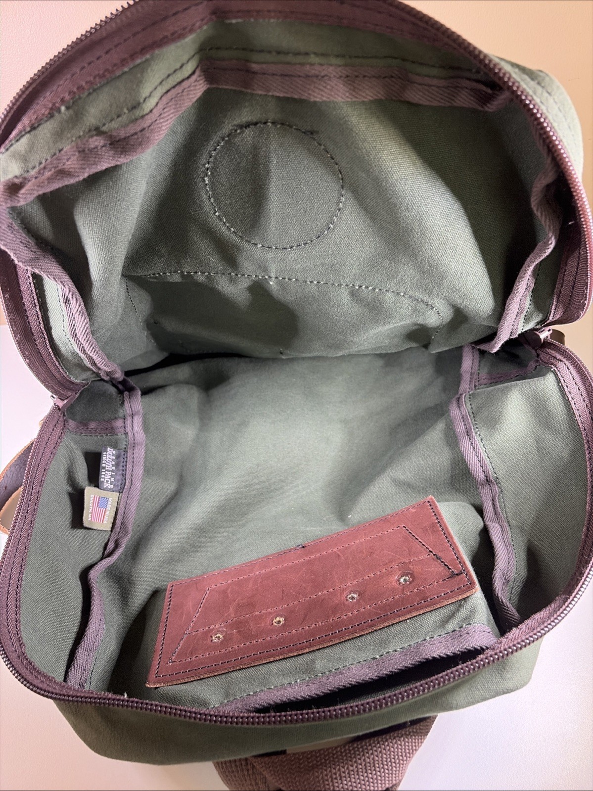 DULUTH PACK Large Standard BACKPACK Green w/ Brown Leather