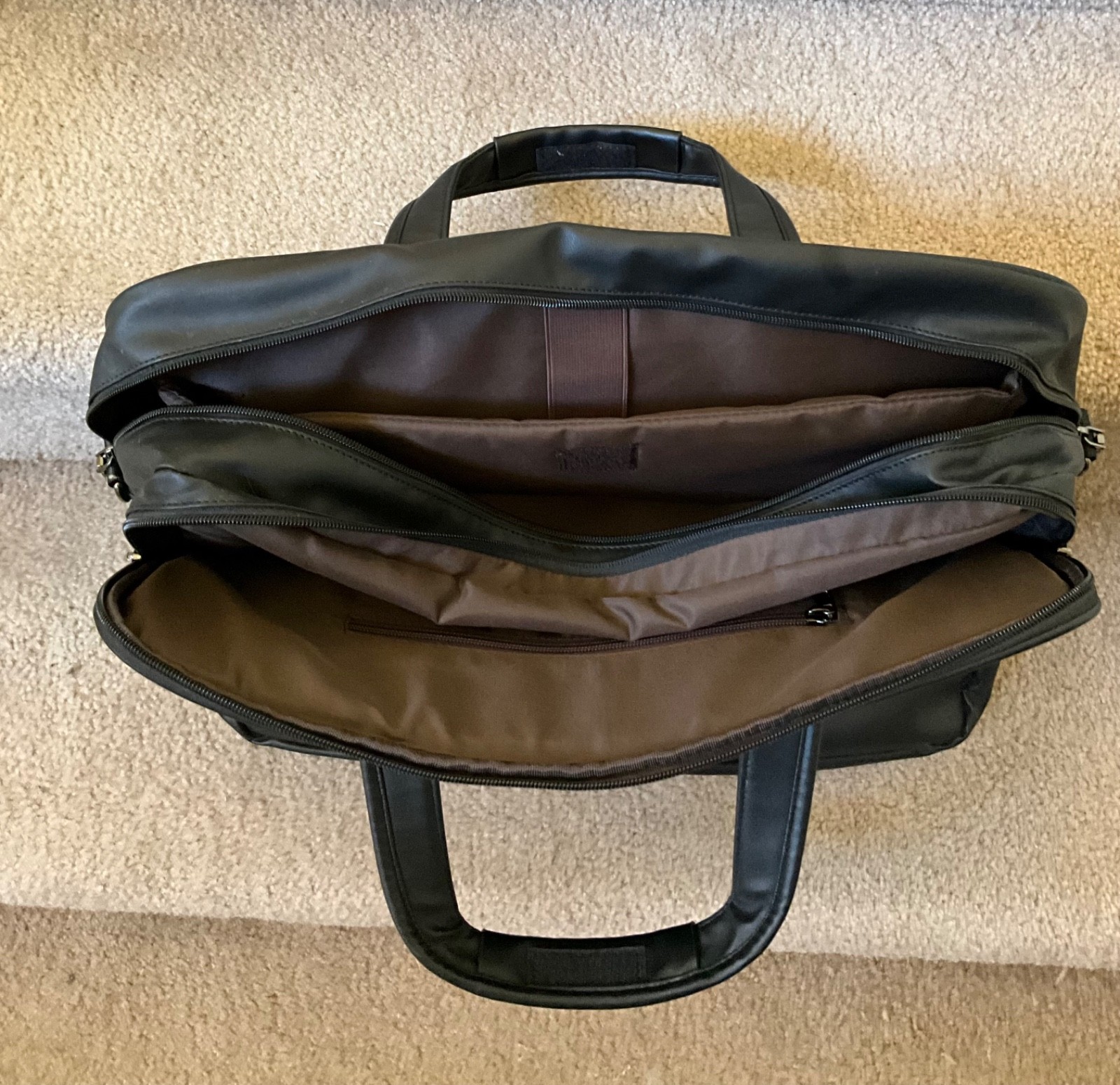 Men’s Leather Messenger Bag, 15.6 Inches Laptop Briefcase Shoulder Bag