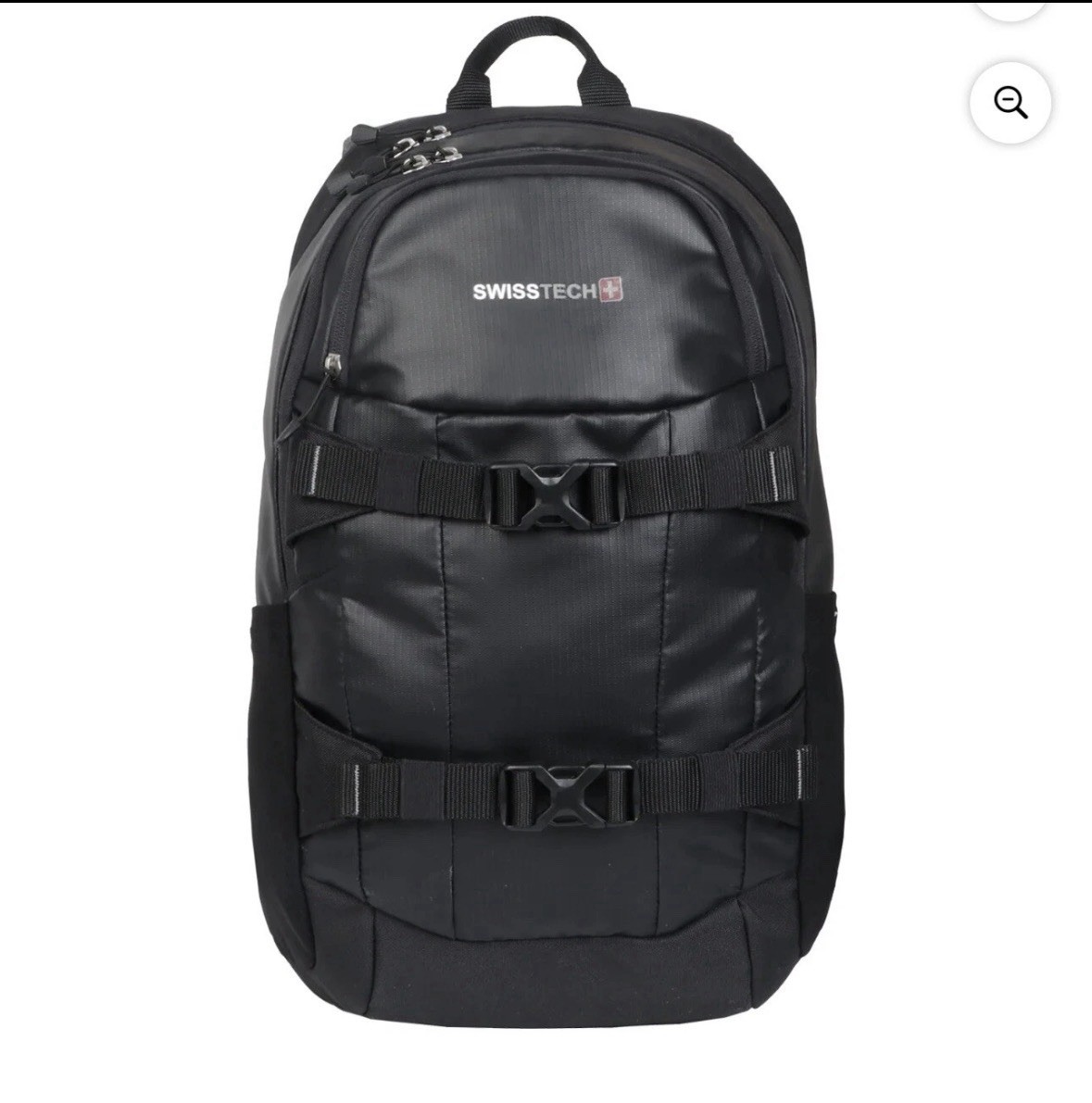 Swiss Tech Unisex 20 Liter Compressor Backpack Black Ripstop Polyester