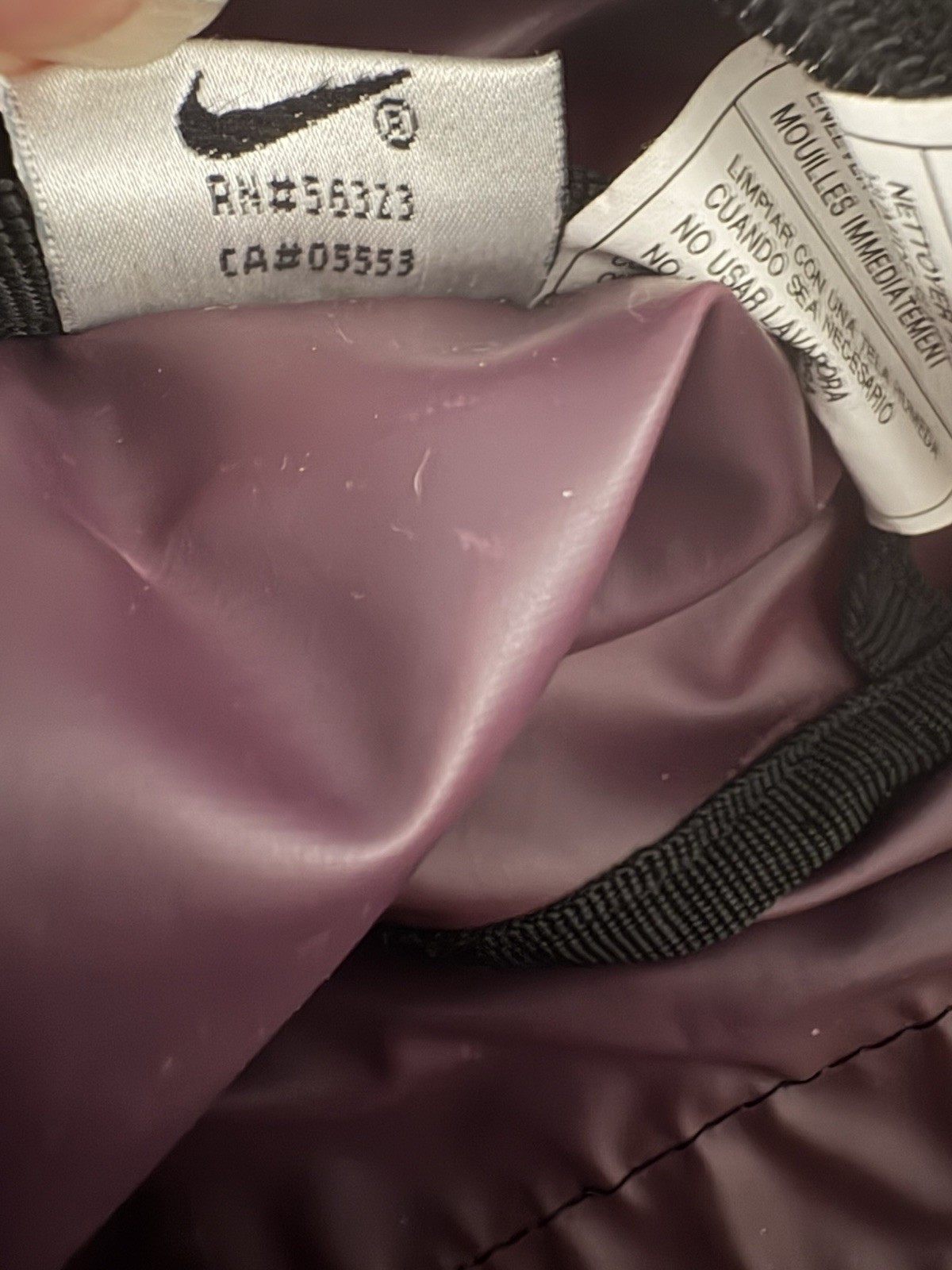 Vintage 80s 90s NIKE Duffle Bag Deep Purple Spellout Big Check Workout Retro
