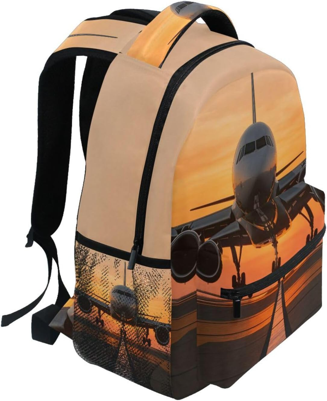 Airplane Sunset Aircraft Backpack 3Rd 4Th 5Th Grade School Bookbags Travel Lapto