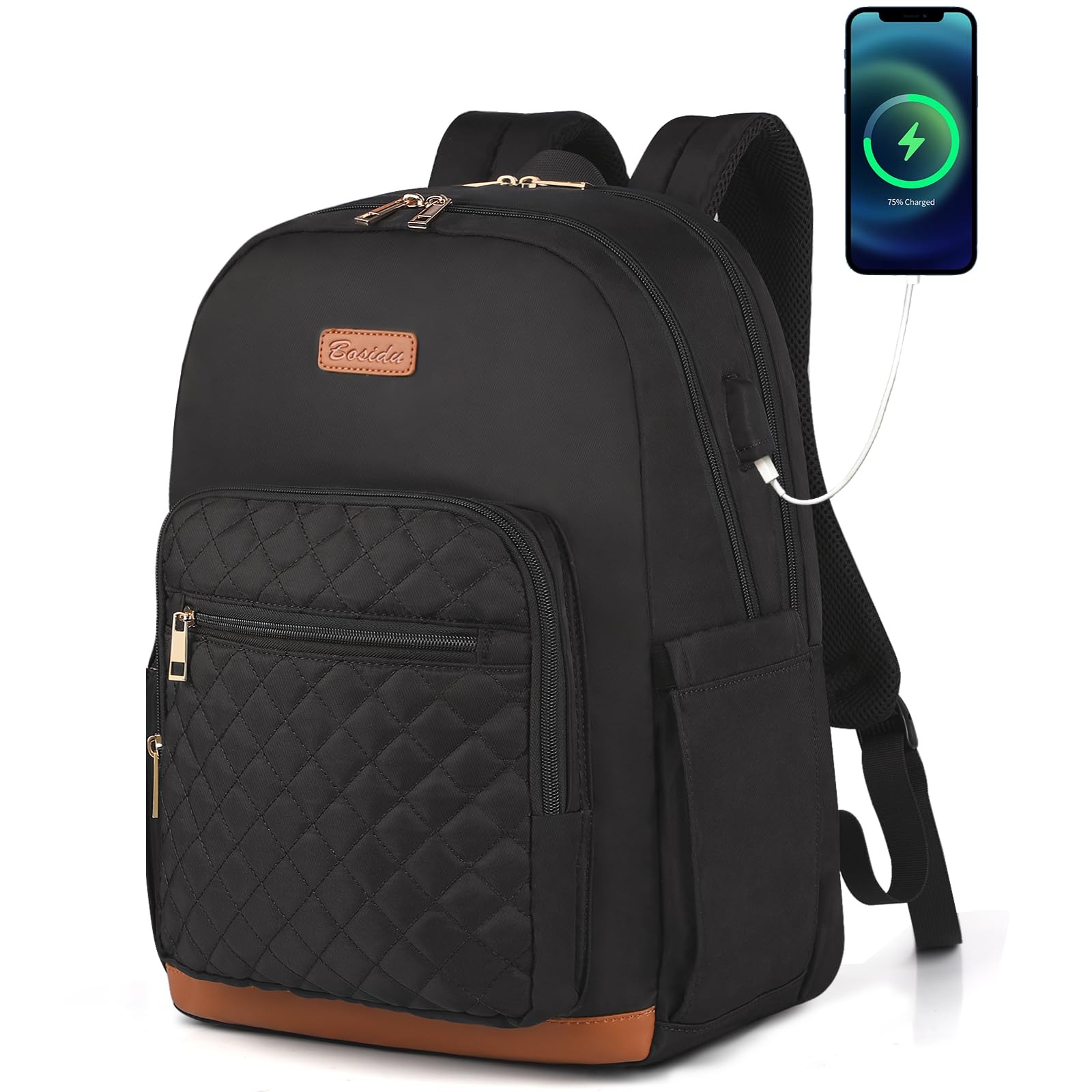 Laptop Backpack for Women, Fits 15.6 inch Travel Backpack with USB Charging P…