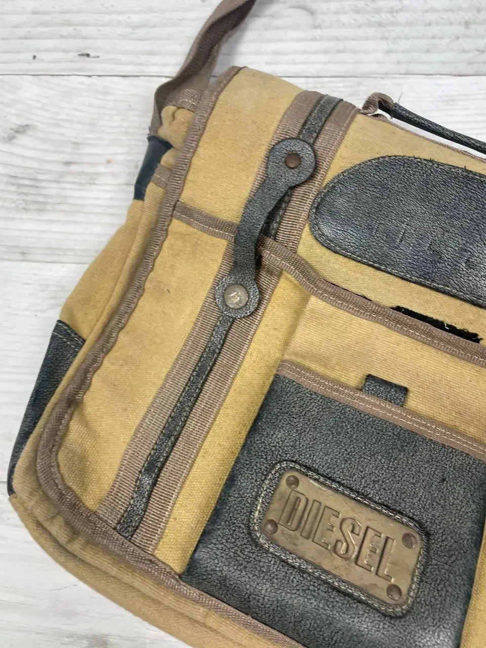 Vintage Diesel Shoulders Bag 90s Men Beige