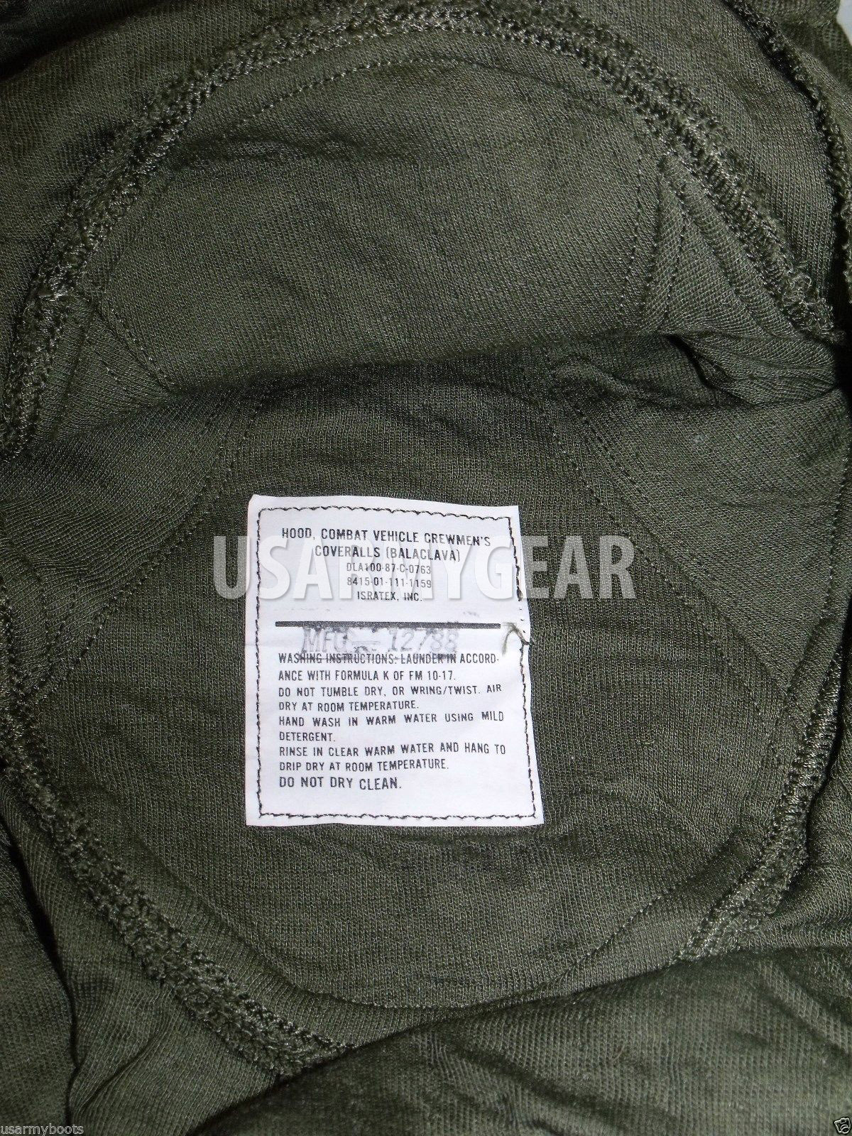 Made in USA Army OD green Anti Flash Balaclava Vehicle Aircrewmen Hood Face Mask