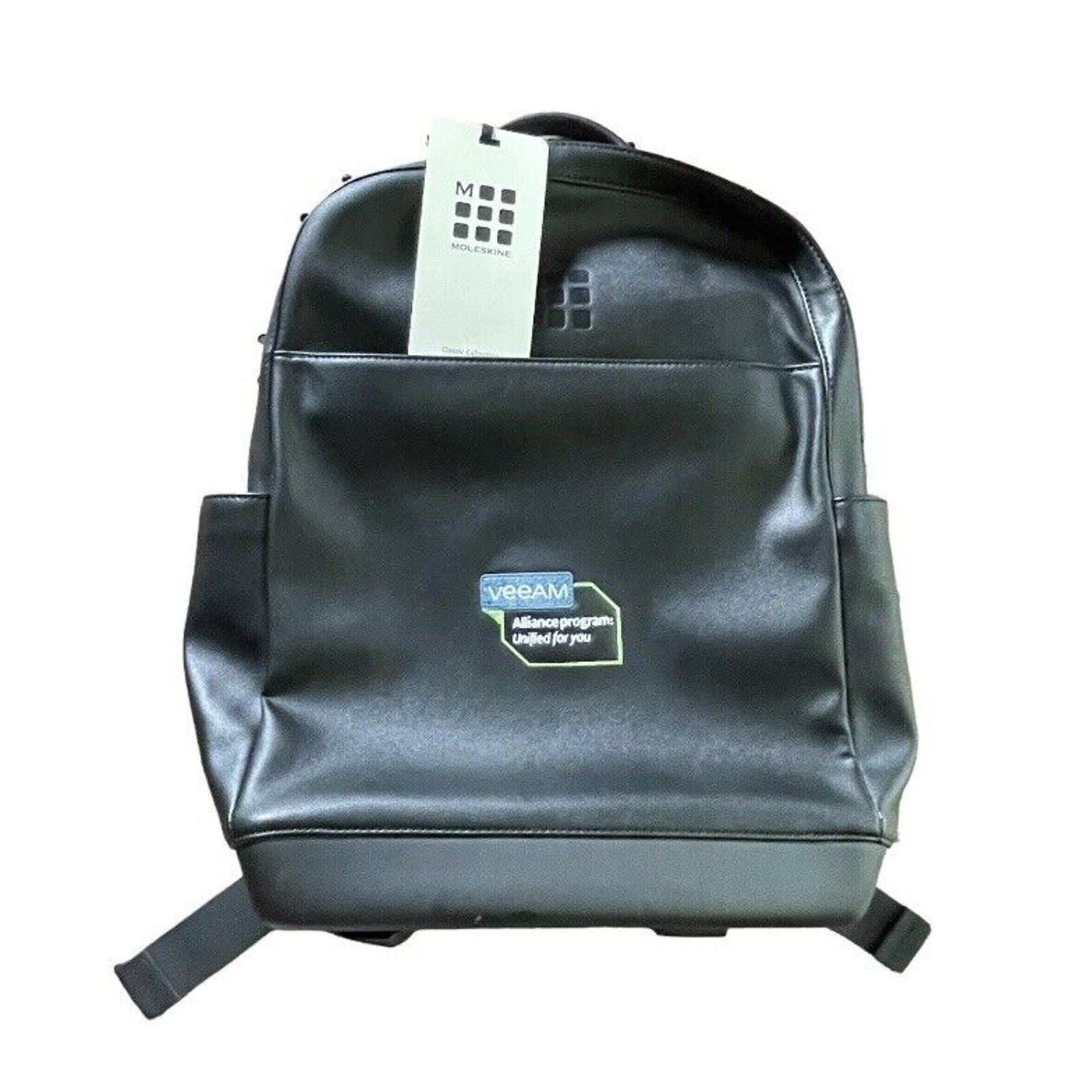 NWT Moleskine Brand Pro Backpack Classic Leather Collection Black Adult $339