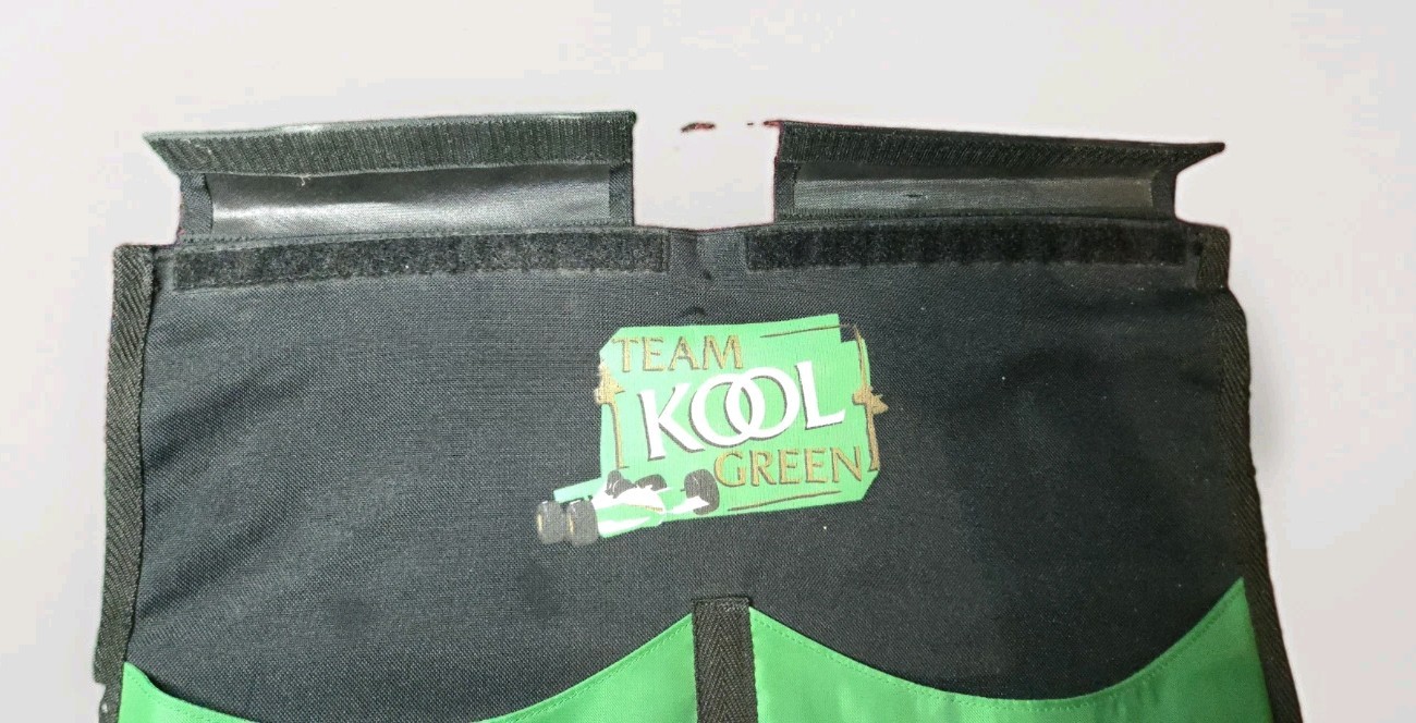 VINTAGE KOOL Black/Green Folding Hanging Cap-Caddy, 12–Pocket, Hook/Loop Closure