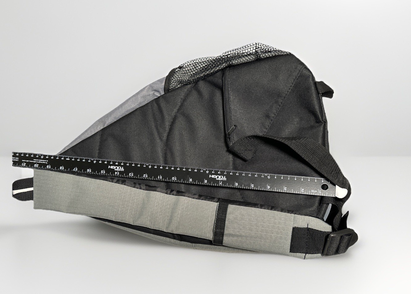 Messenger Bag Gray Nylon Canvas Zip Close Padded Strap Mesh Pocket CamFire