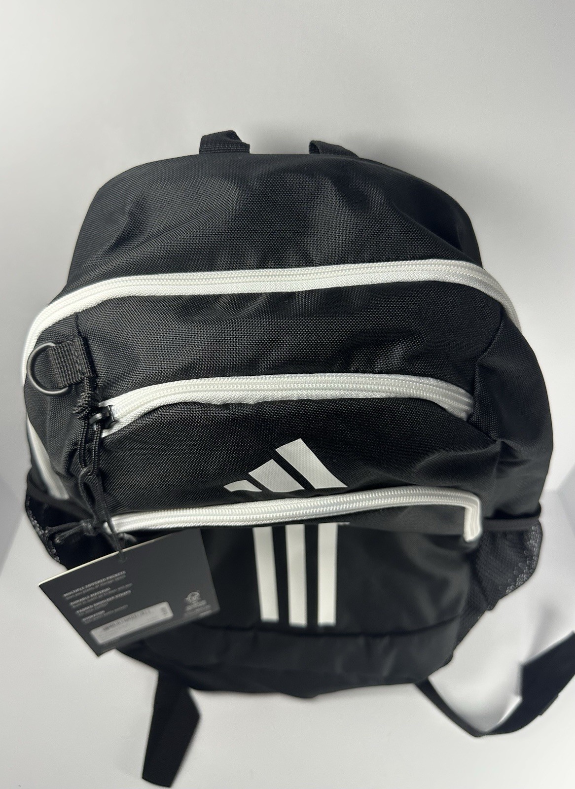 adidas BTS Originator Backpack Black/White 3-Stripes Zip Pockets Medium