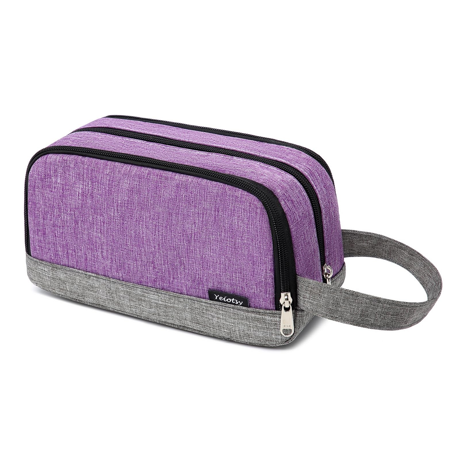 Yeiotsy Men’s Travel Toiletry Bag – Small Dopp Kit with Mesh Small, Purple