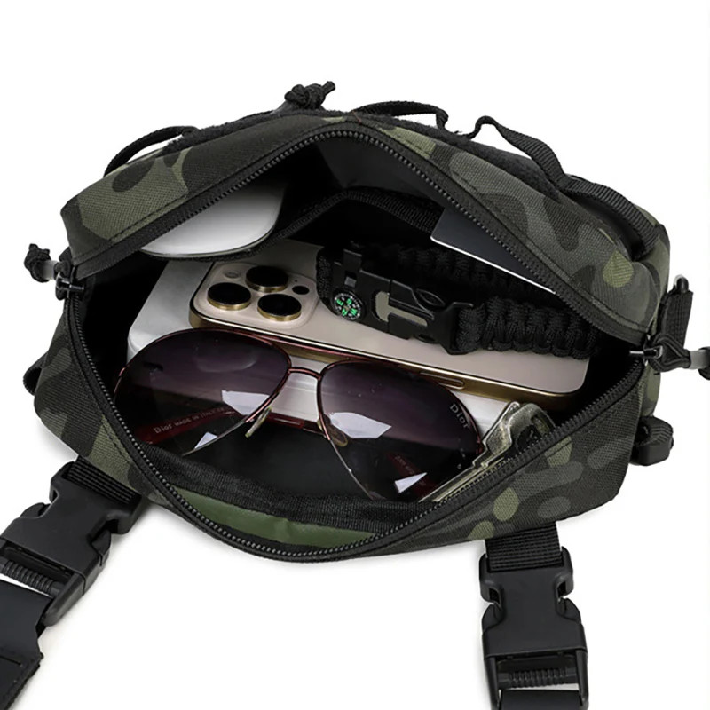 Tactical Men’s Chest Bag Fishing Vest Backpack Travel Molle Nylon Camping Climbi
