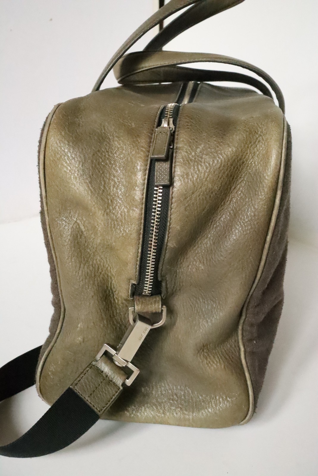 Jack Spade Wool Cotton Leather Weekender Carry On Travel Duffle Bag Luggage